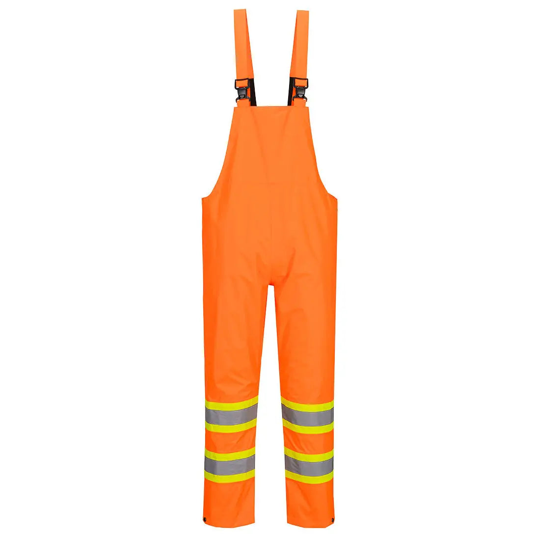 Port West CA449 Hi-Vis Contrast Tape Rain Bib and Brace, Orange