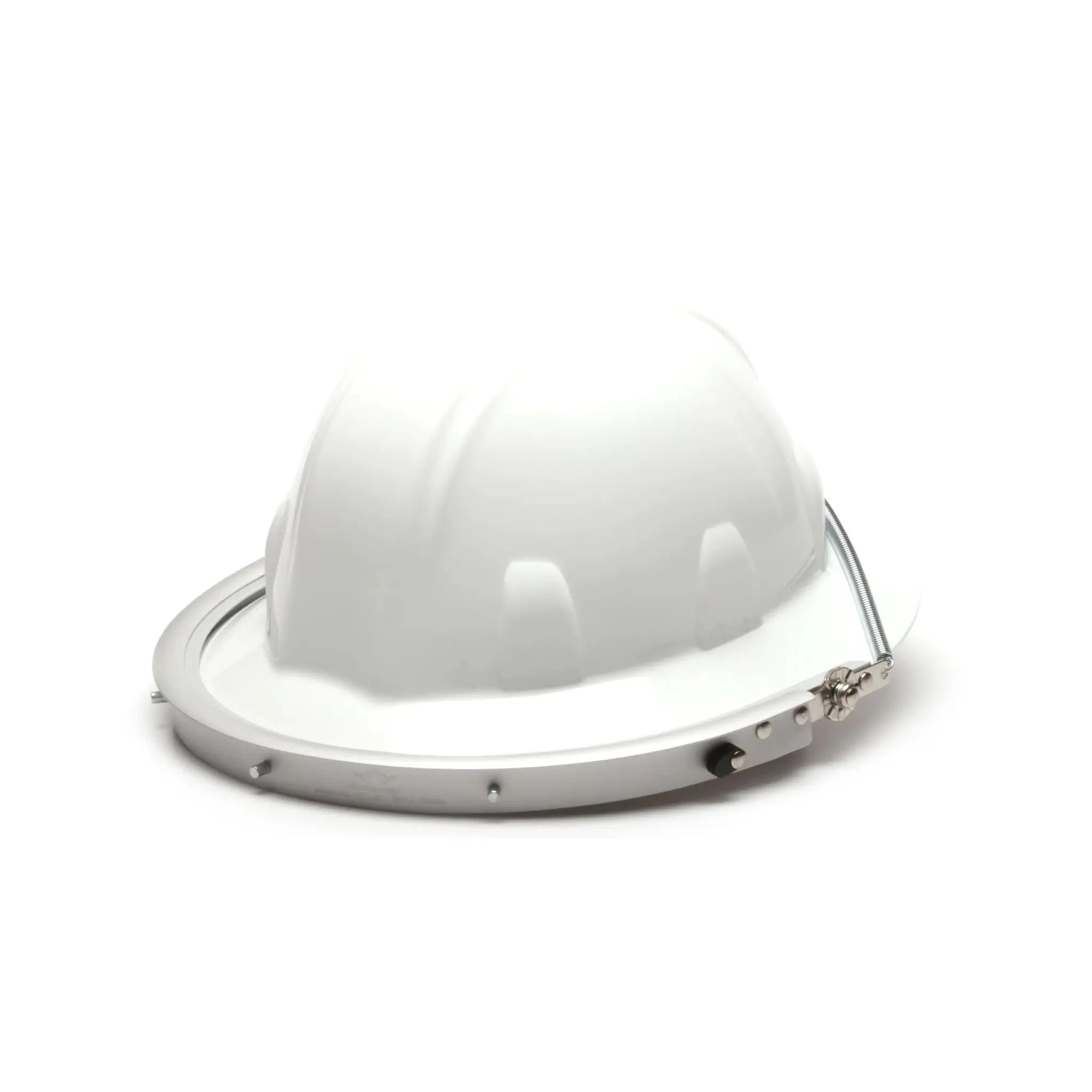 Pyramex HHAAW Aluminum Full Brim Hard Hat Adapter, Aluminum Gray, One Size, 1 Each, In Use_02