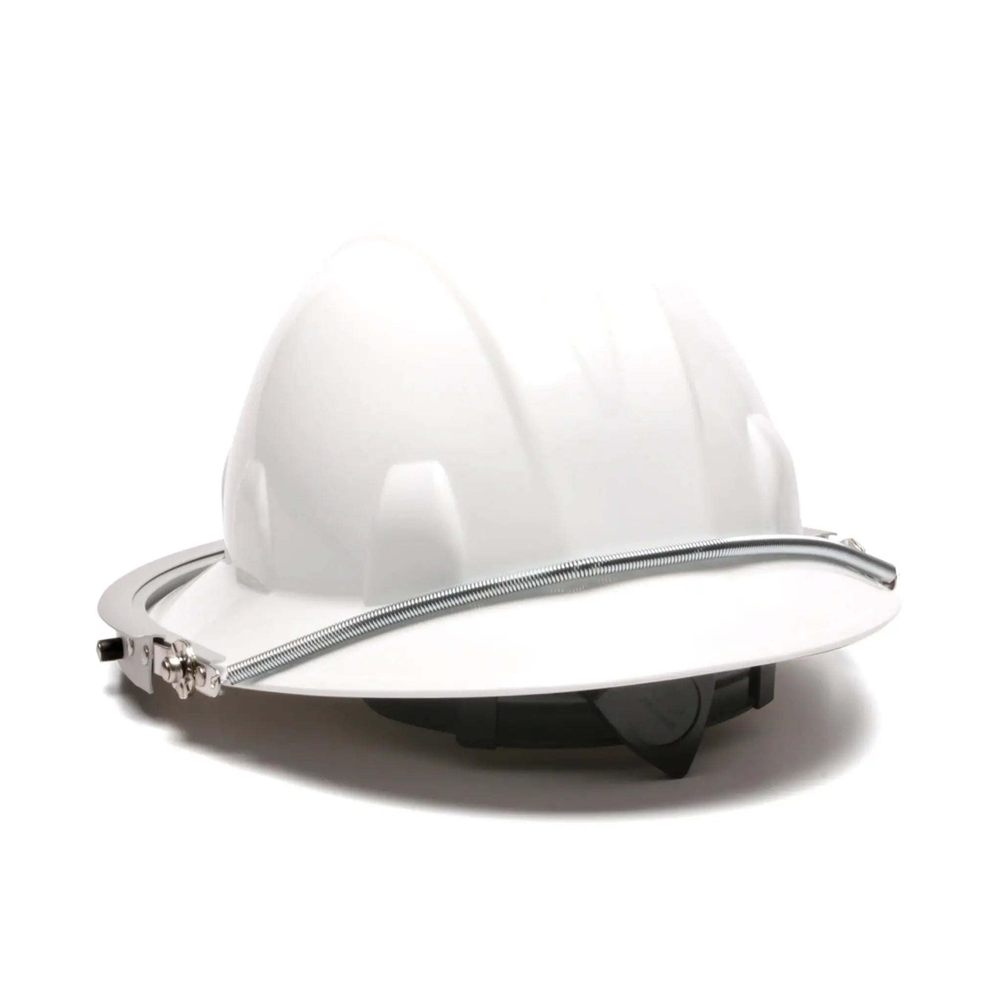 Pyramex HHAAW Aluminum Full Brim Hard Hat Adapter, Aluminum Gray, One Size, 1 Each, In Use_03