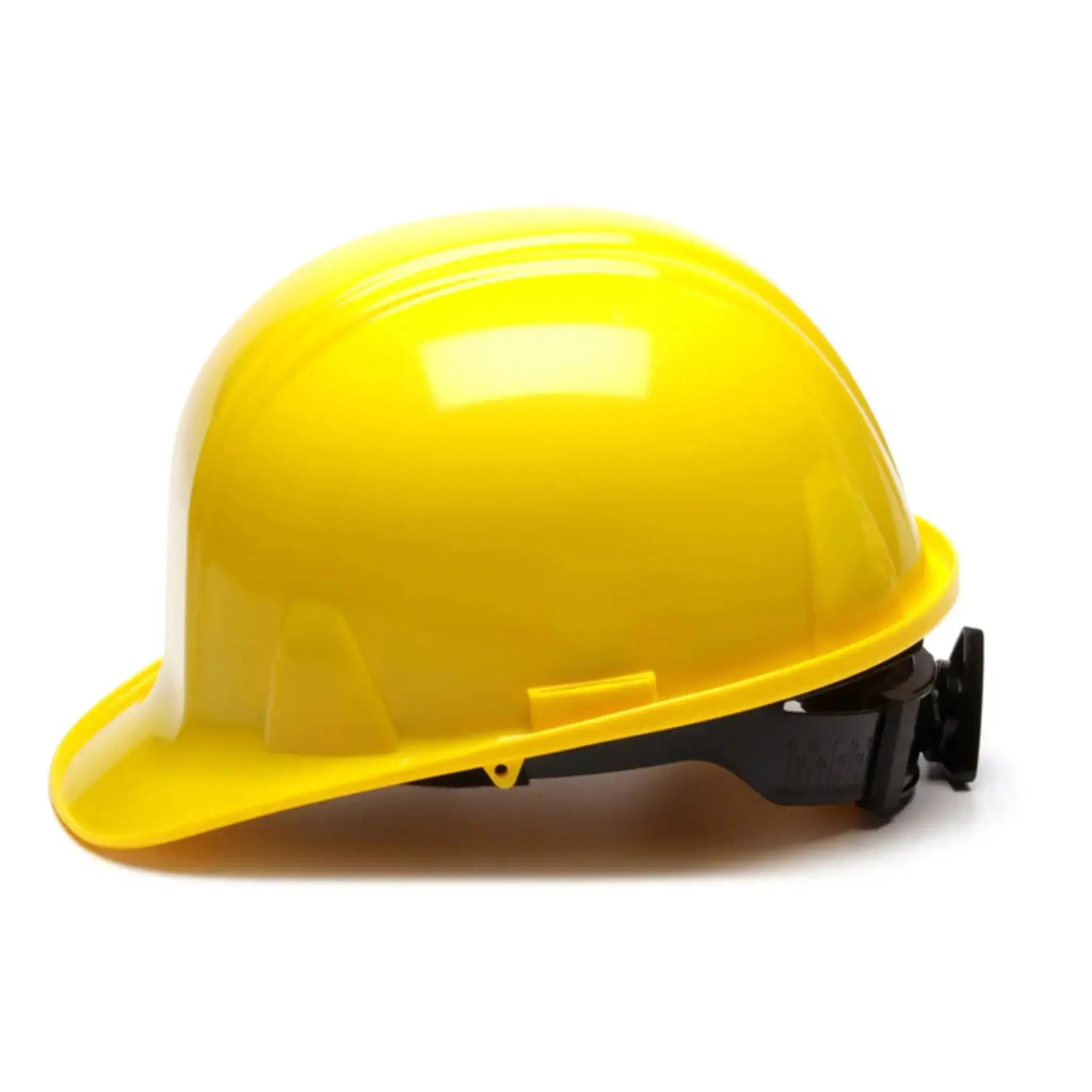 Pyramex SL Series HP14130 Cap Style Hard Hat, 4 Point Ratchet Suspension, Yellow, One Size, 1 Each, Side View
