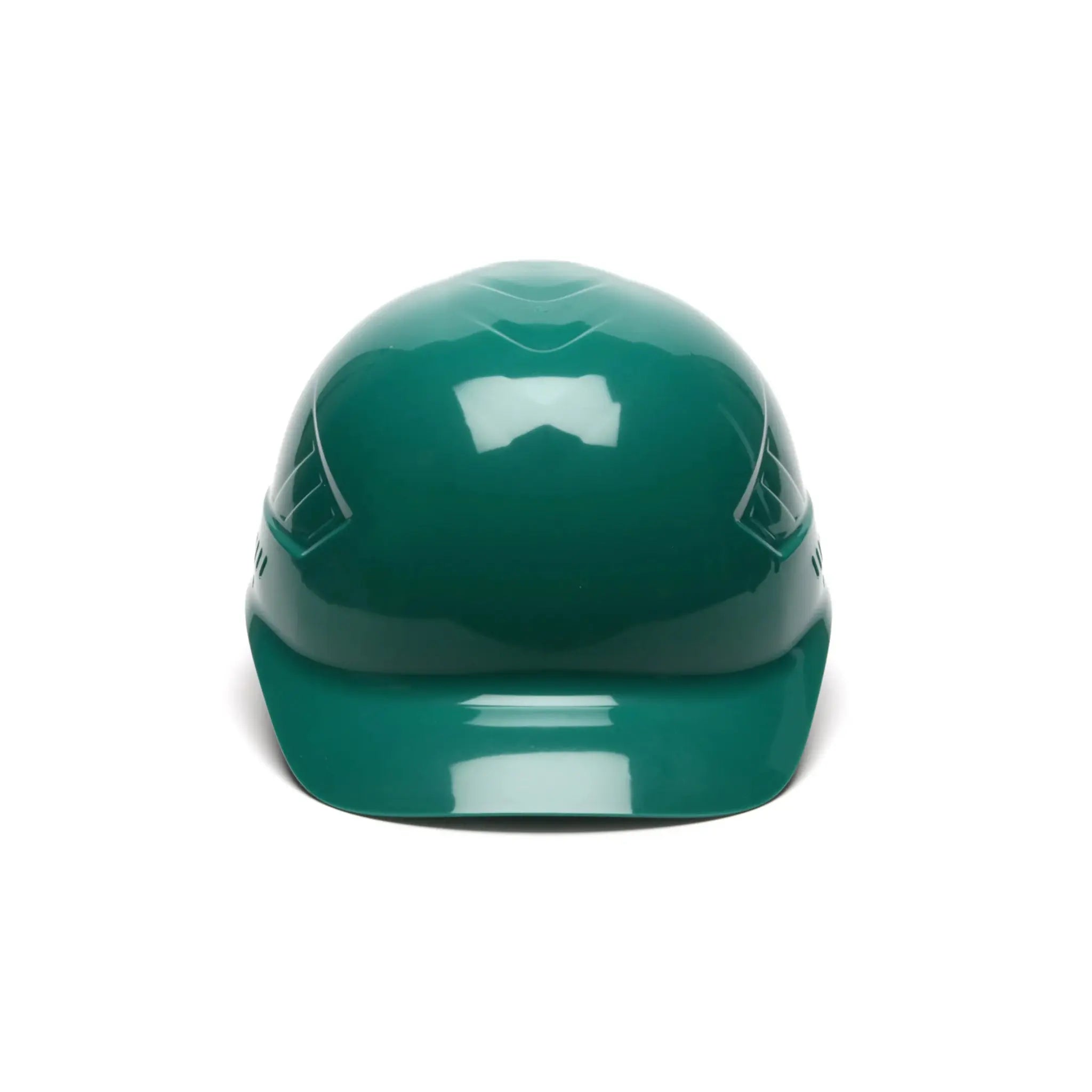 Pyramex Ridgeline HP400 Series Bump Cap, 4 Point Glide Lock Suspension, Green, Front View