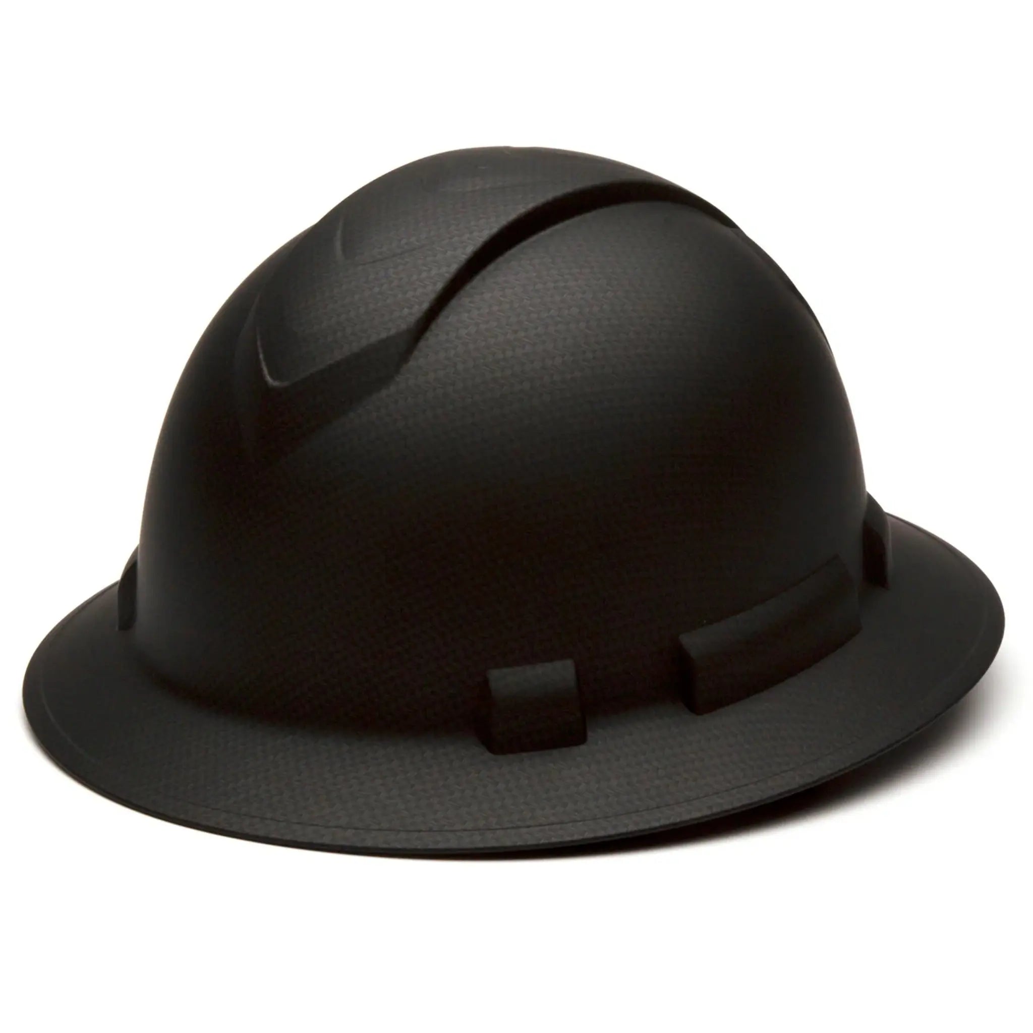 Pyramex Ridgeline Hydro Dipped 4 Point Standard Ratchet Full Brim Hard Hat, Black, Matte
