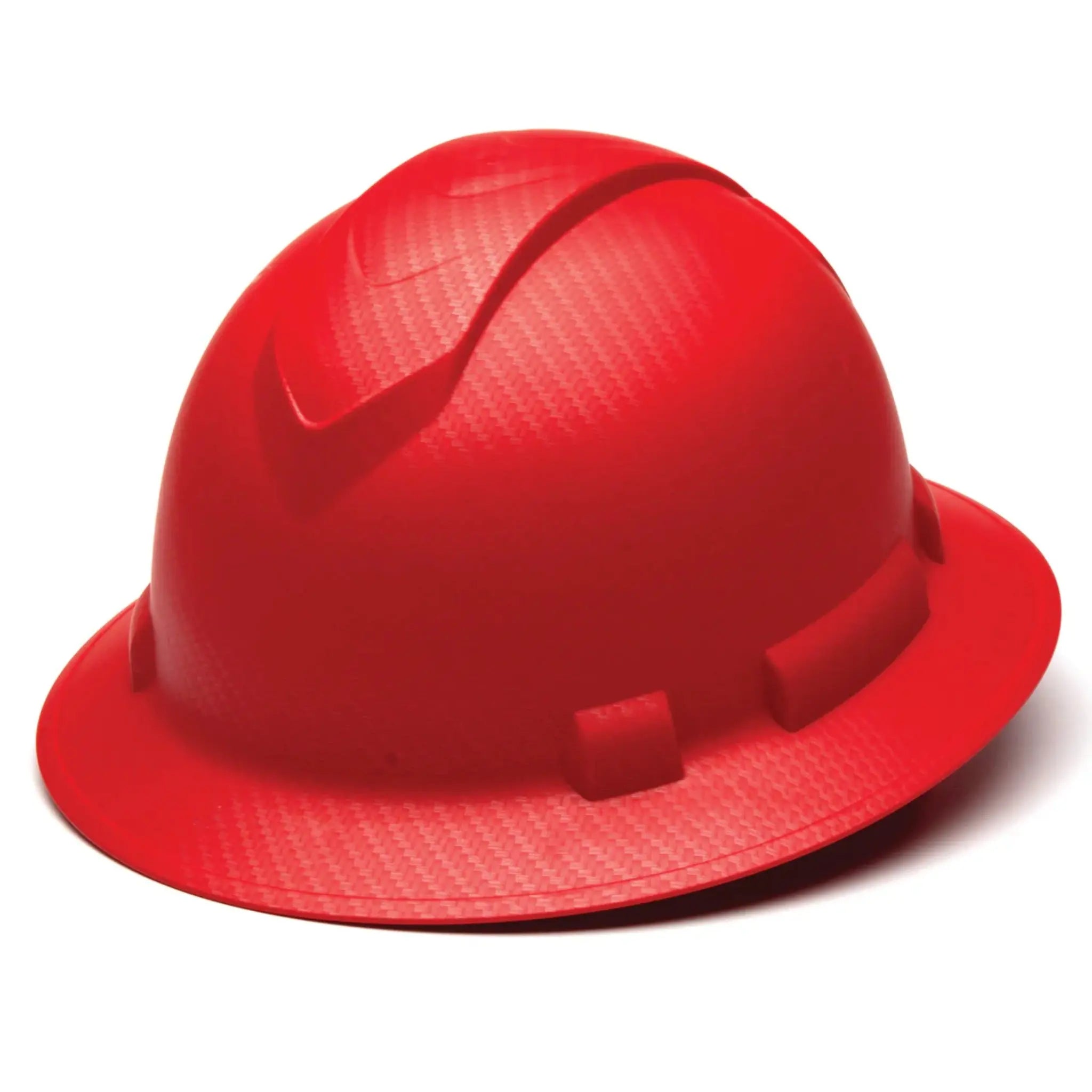 Pyramex Ridgeline Hydro Dipped 4 Point Standard Ratchet Full Brim Hard Hat, Red