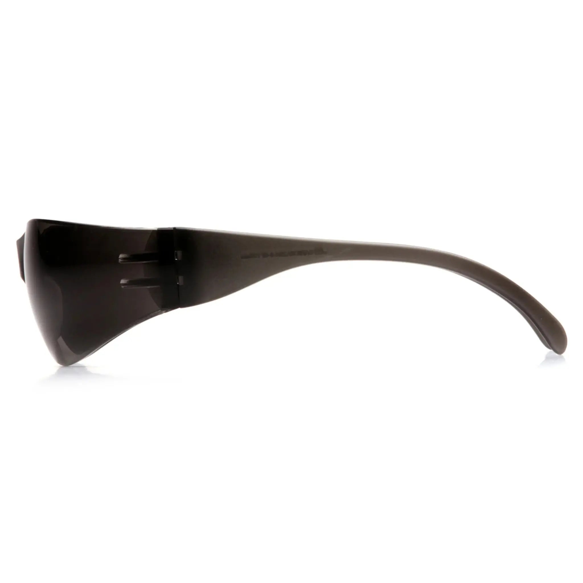 Pyramex Intruder S4120S Safety Glasses, Gray Lens, Gray Temples, One Size, Box of 12, Side View