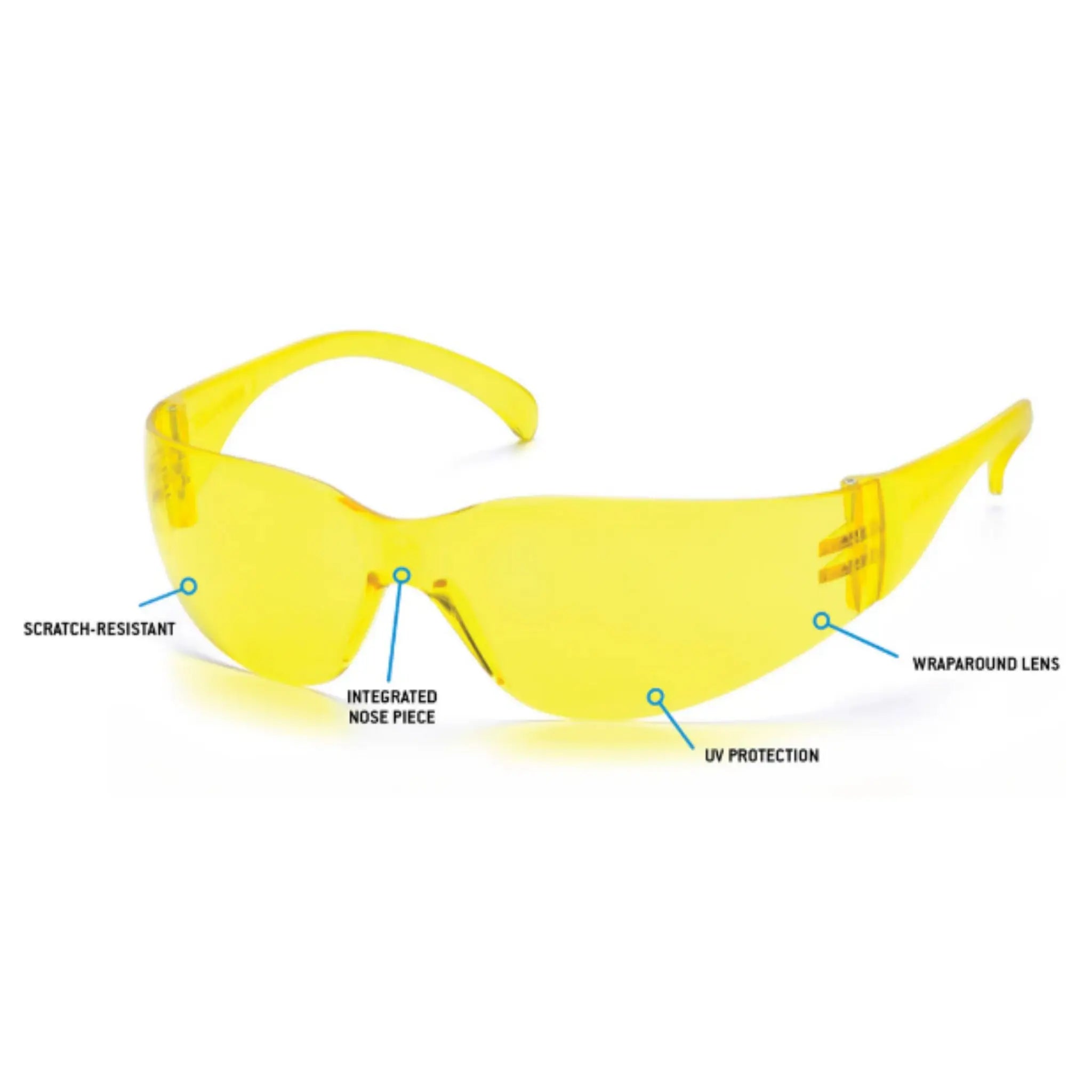 Pyramex S4130S Intruder Safety Glass, Amber, 1 Each