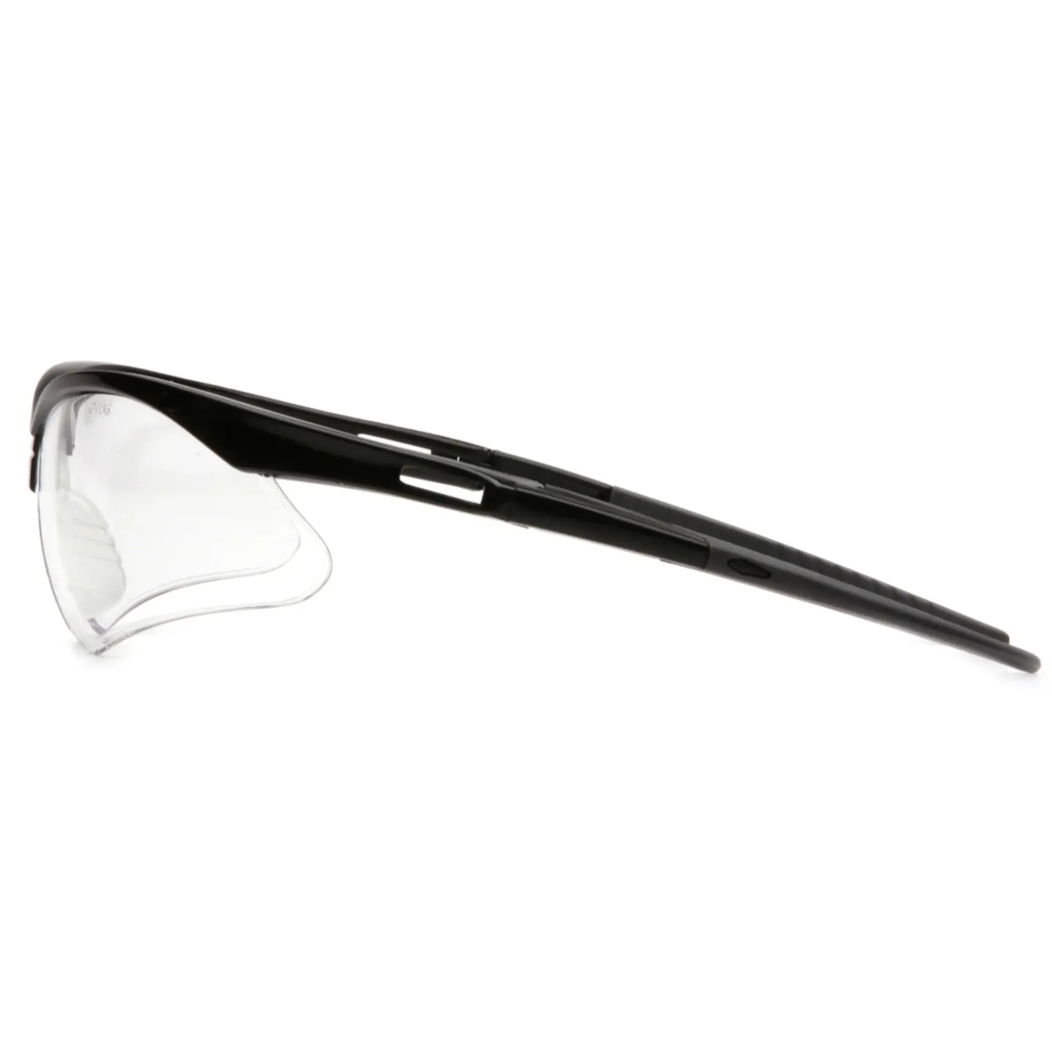 Pyramex SB6310STP PMXTREME Safety Glasses, Black Frame, Clear Anti-Fog Lens, Side