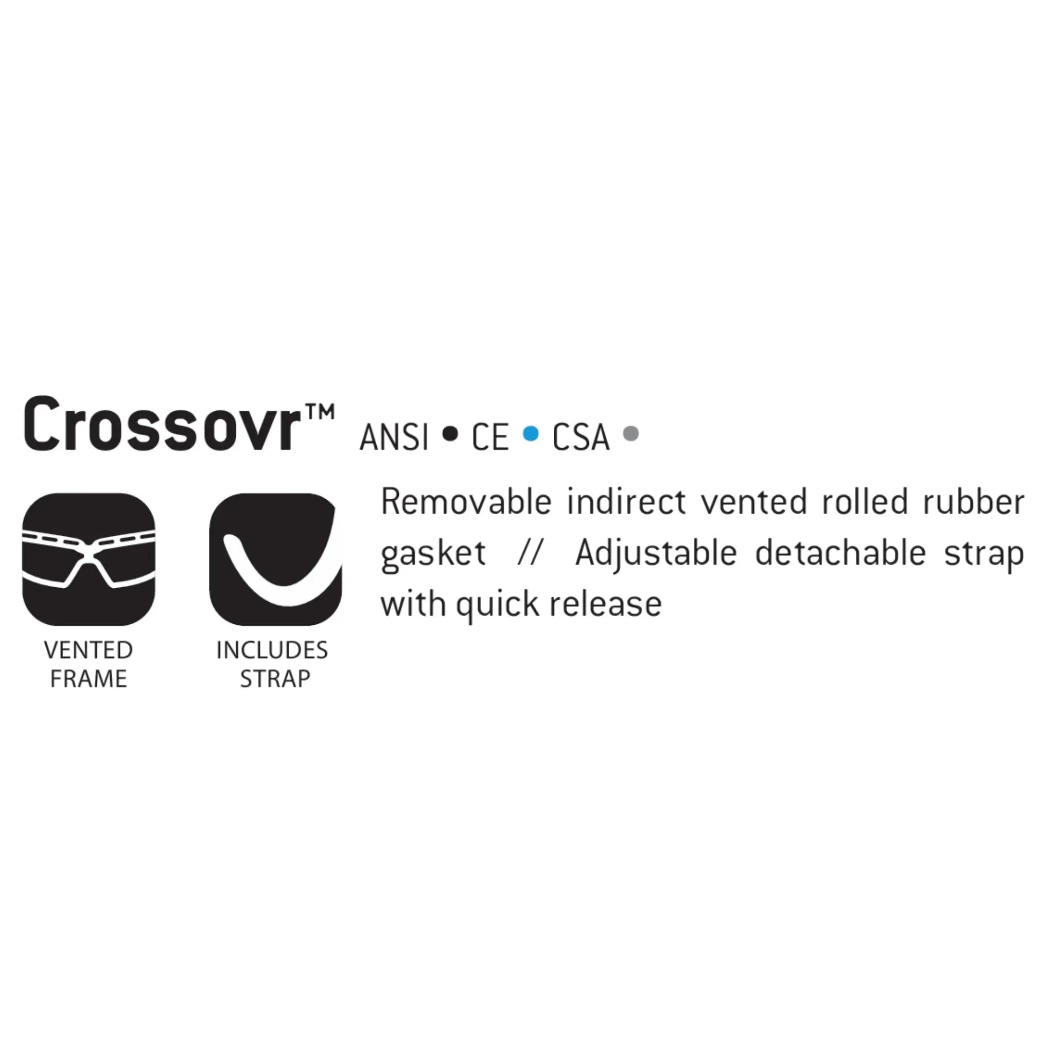 Pyramex Crossovr SBG10610DT Safety Glasses with Clear H2X Anti Fog Lens, 1 Each
