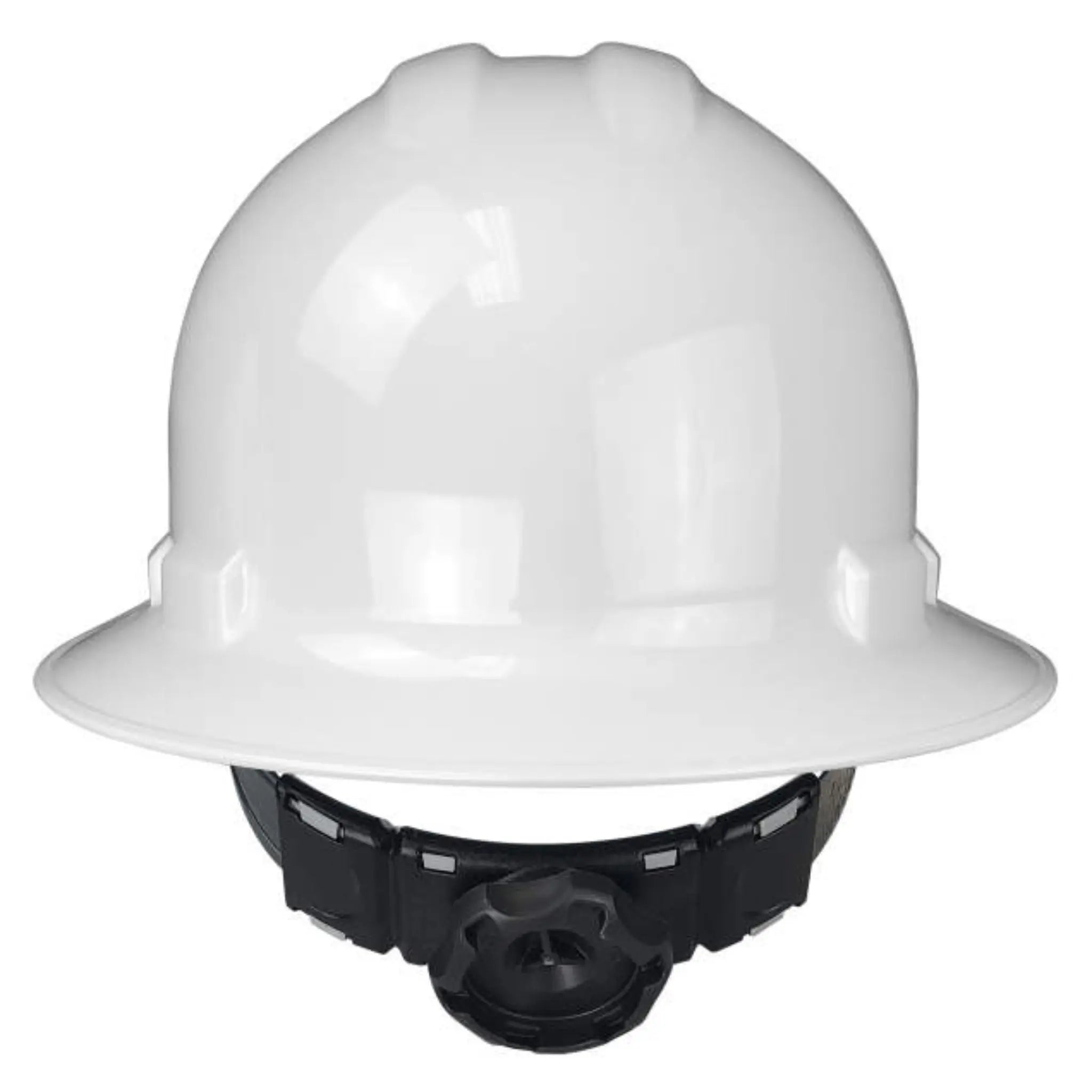 Radians Quartz QHR6-WHITE 6 Point Ratchet Suspension Full Brim Hard Hat, White, 1 Each, Back View