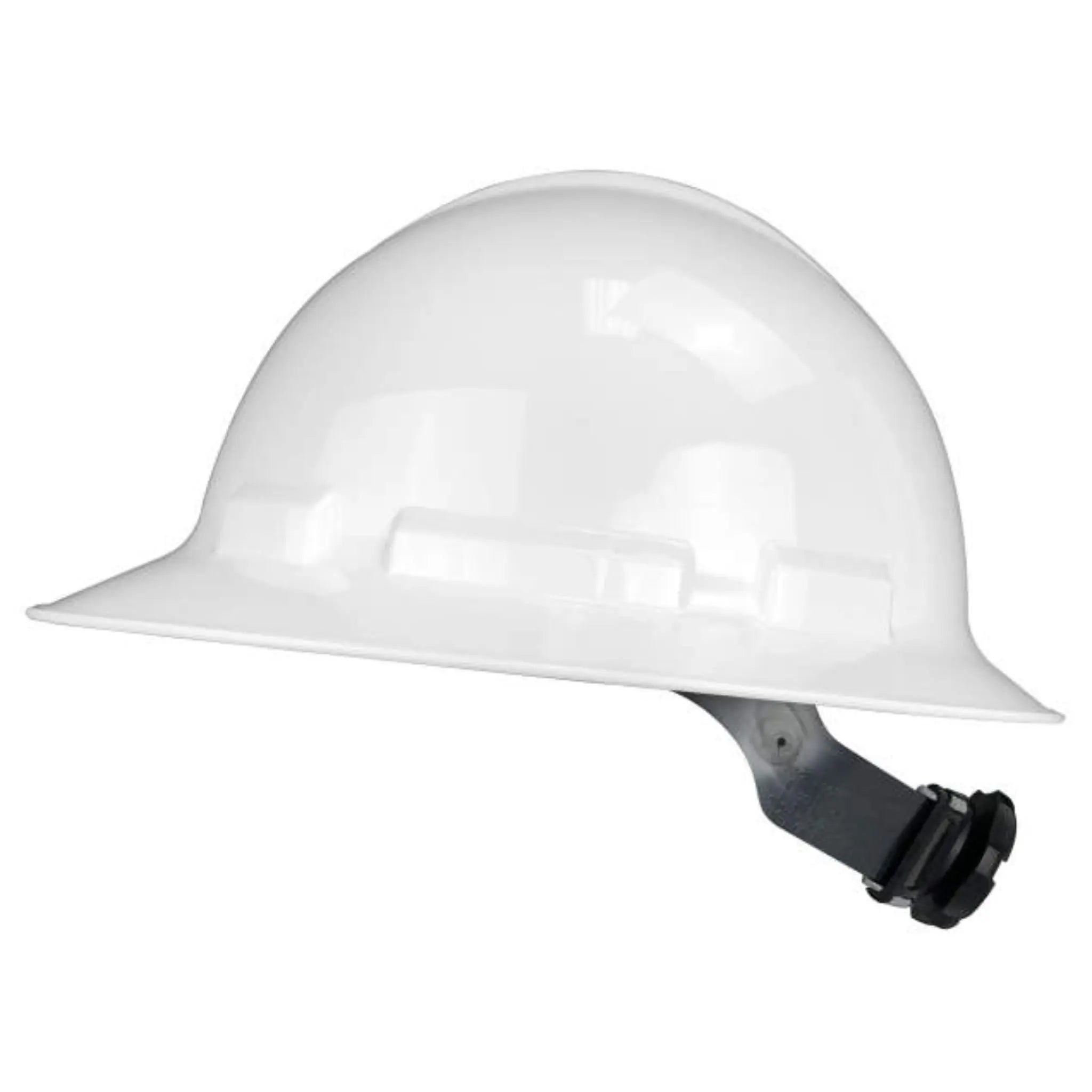 Radians Quartz QHR6-WHITE 6 Point Ratchet Suspension Full Brim Hard Hat, White, 1 Each, Side View