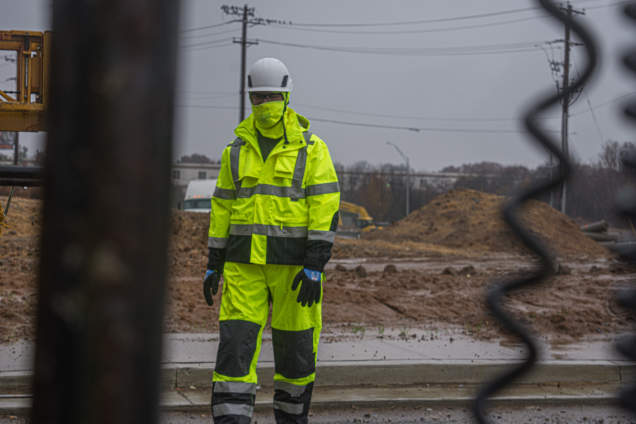 Radians RW32-3Z1Y Heavy Duty Rip Stop Waterproof Rain Jacket, Hi-Vis Green, 1 Each