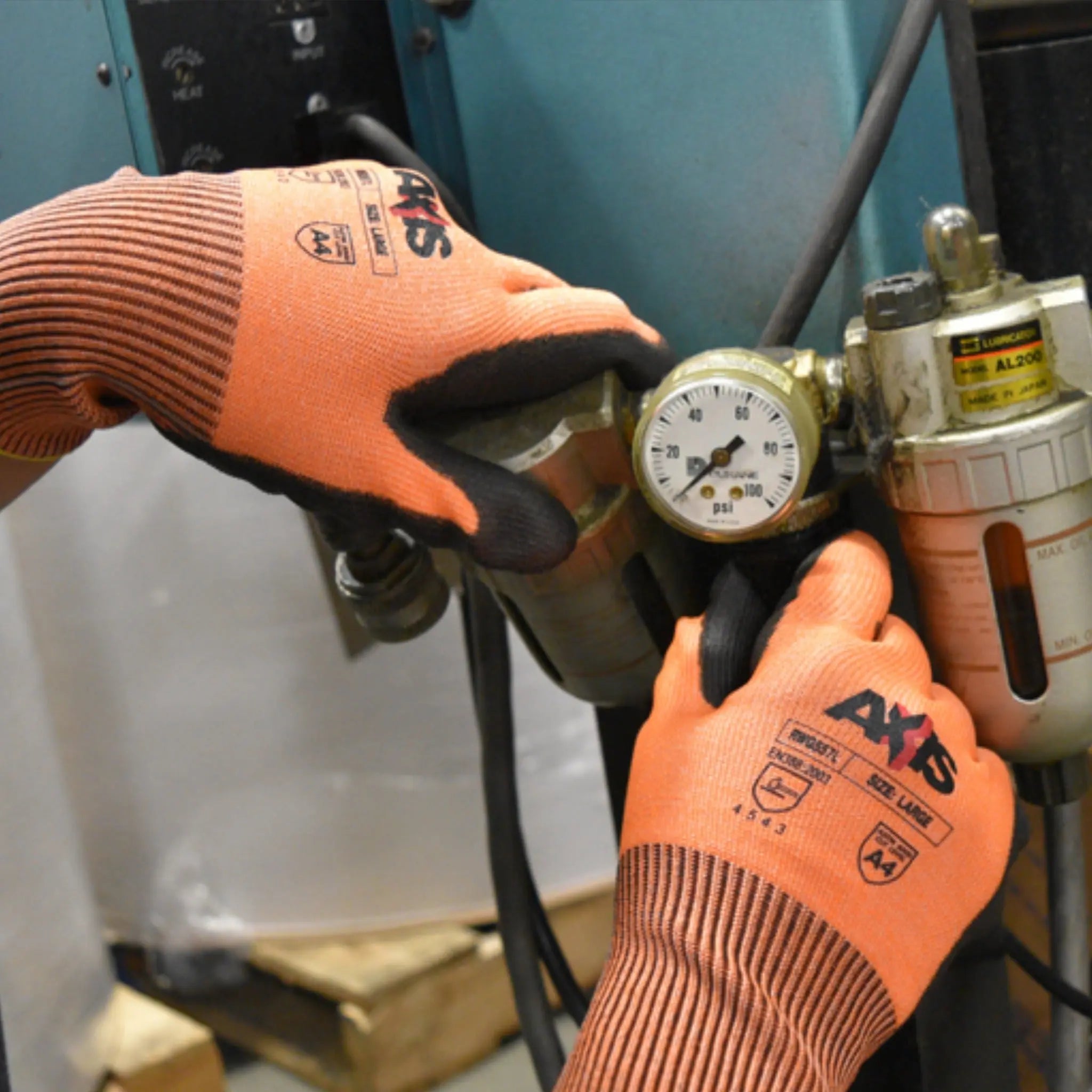 Radians RWG557 AXIS Cut Protection Level A4 High Tenacity Nylon Glove, Hi Vis Orange, 1 Dozen