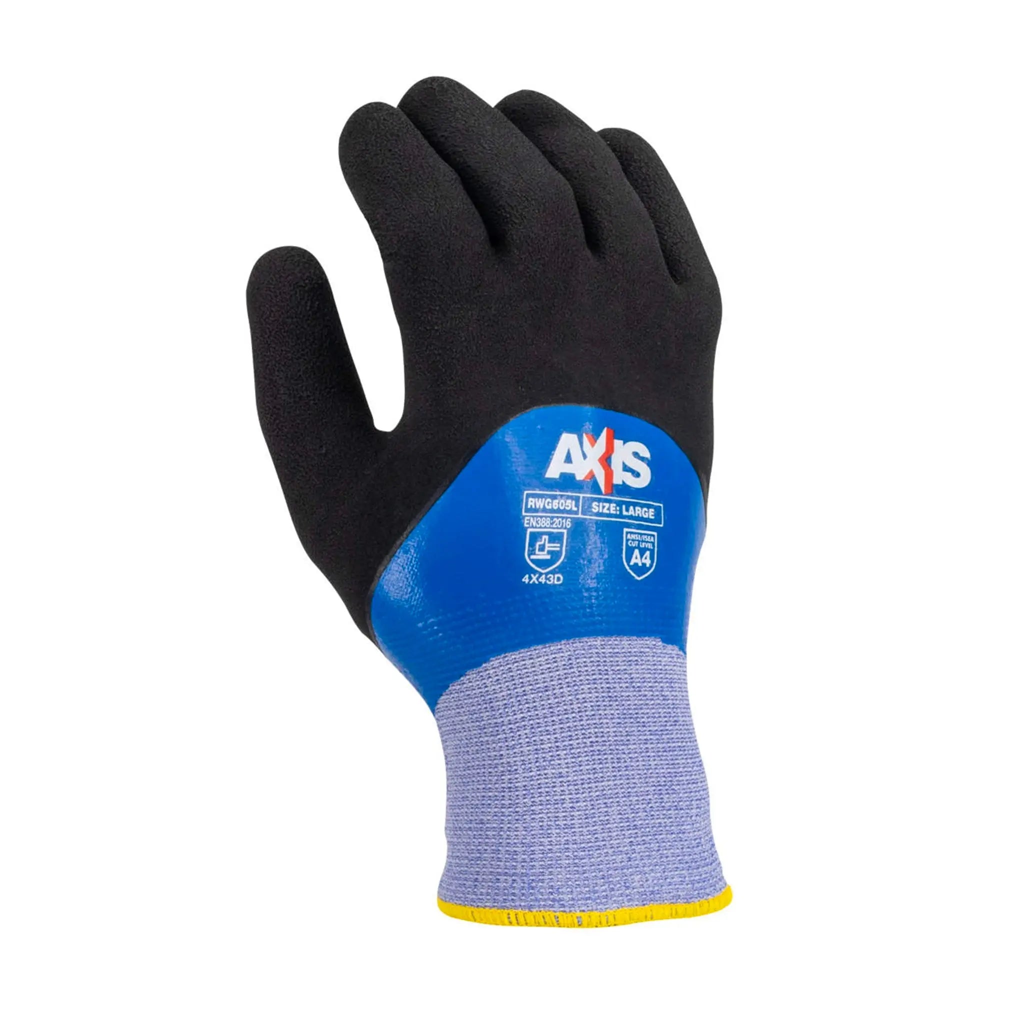 Radians RWG605 Cut Protection Level A4 Cold Weather Glove, Blue, 1 Pair