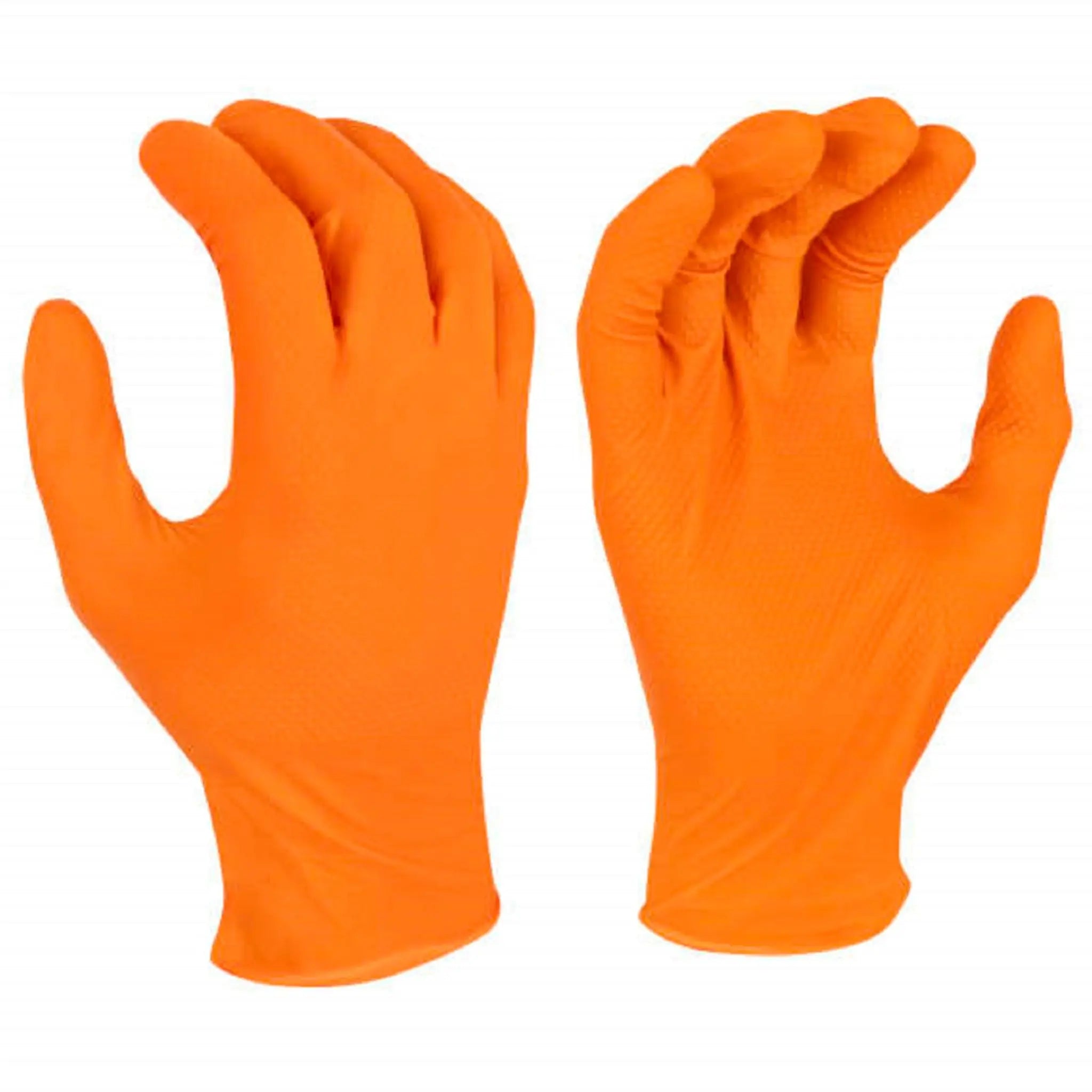 Radians RWG9608 8 Mil Nitrile Diamond Grip Disposable Industrial Grade Glove, Orange, Main Image