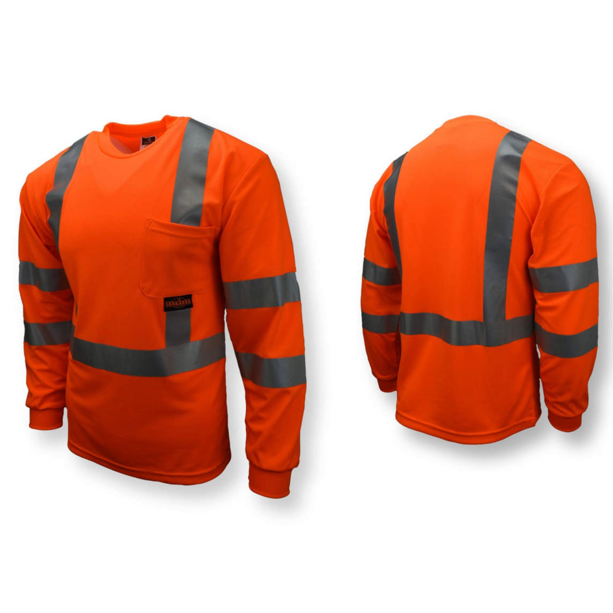 RADIANS ST21-3POS Class 3 Long Sleeve T-shirt with Max-Dri, Front/Back View