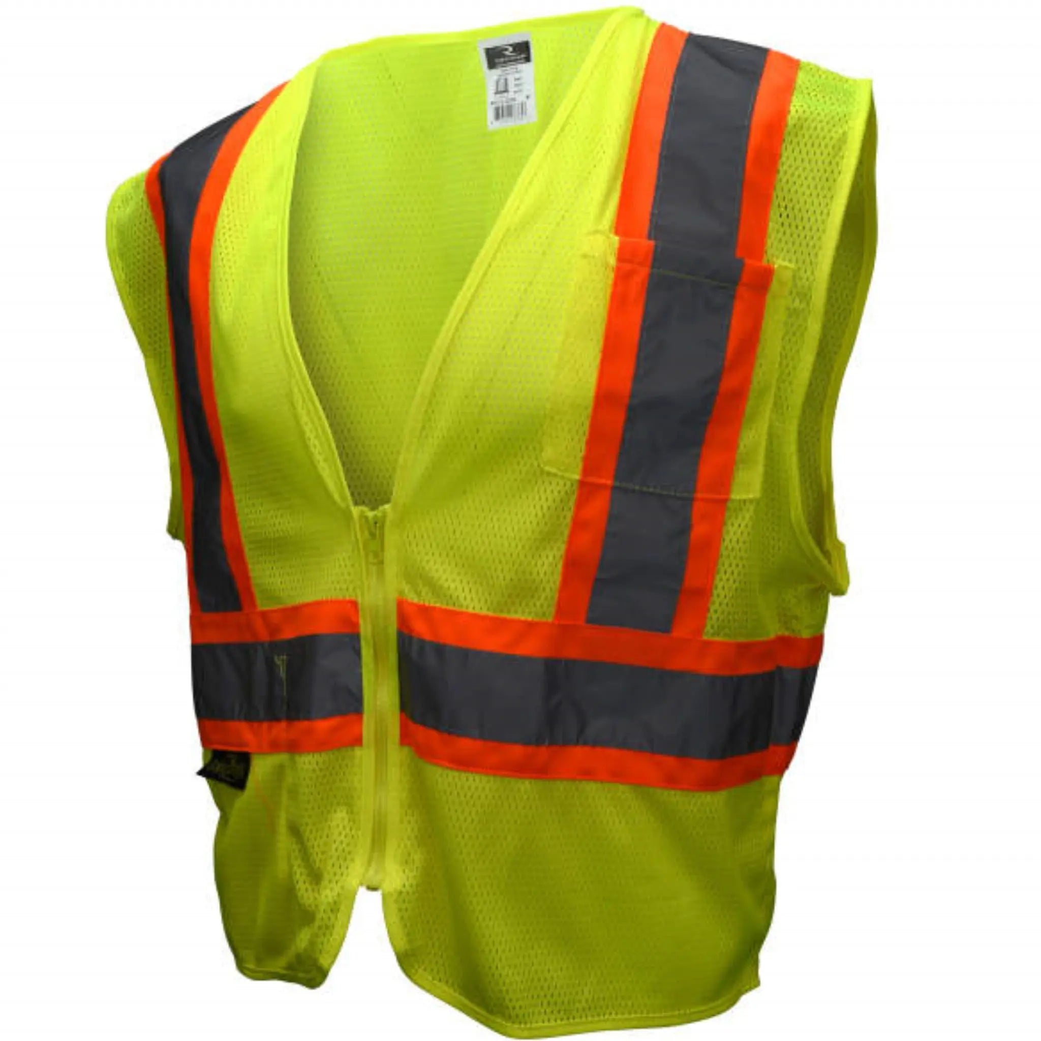 Radians SV22-2ZGM Economy Type R Class 2, Two-Tone Trim Safety Vest, Hi-Vis Green, 1 Each