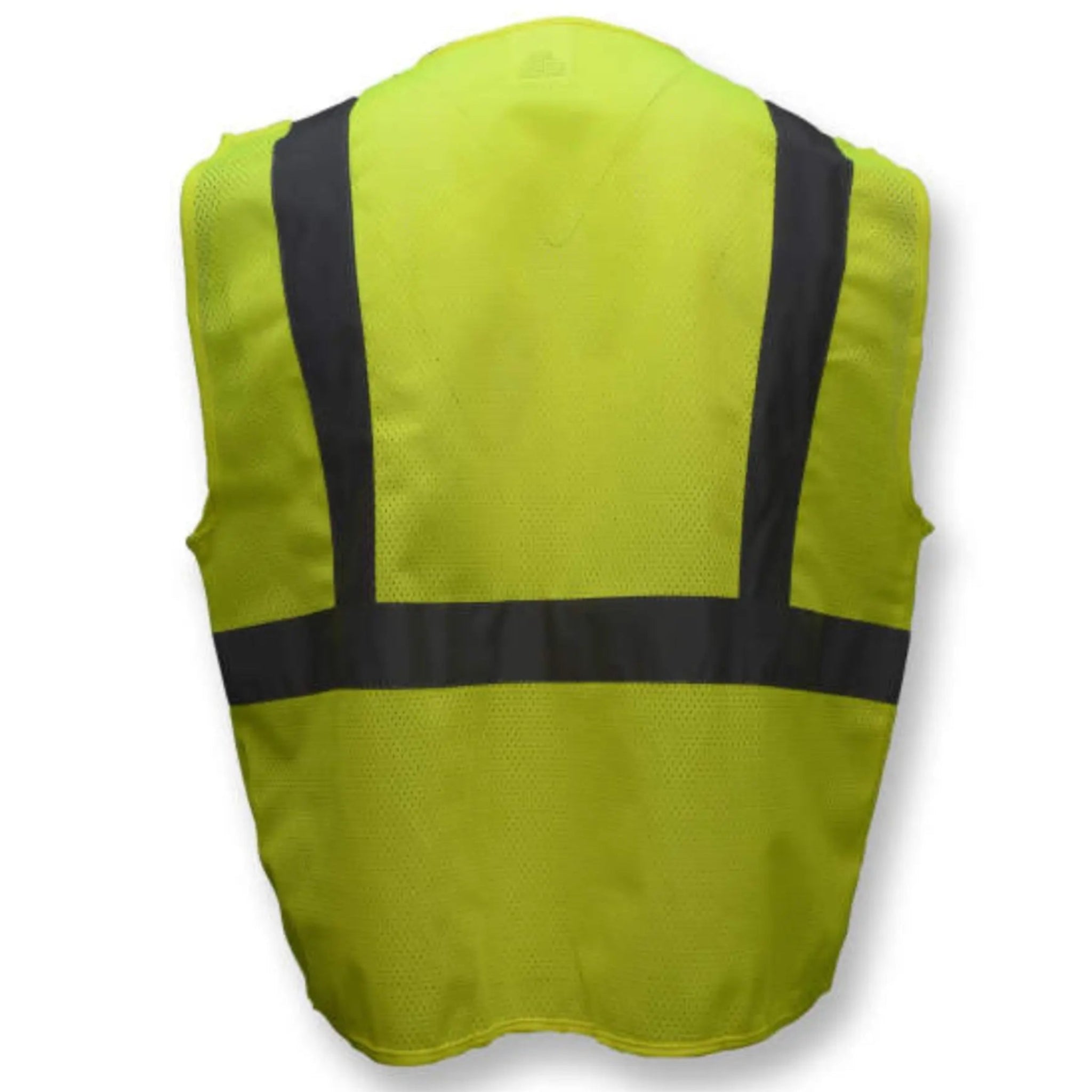 Radians SV2GM Economy Type R Class 2 Mesh Safety Vest, Hi-Vis Green, 1 Each, Back View _02