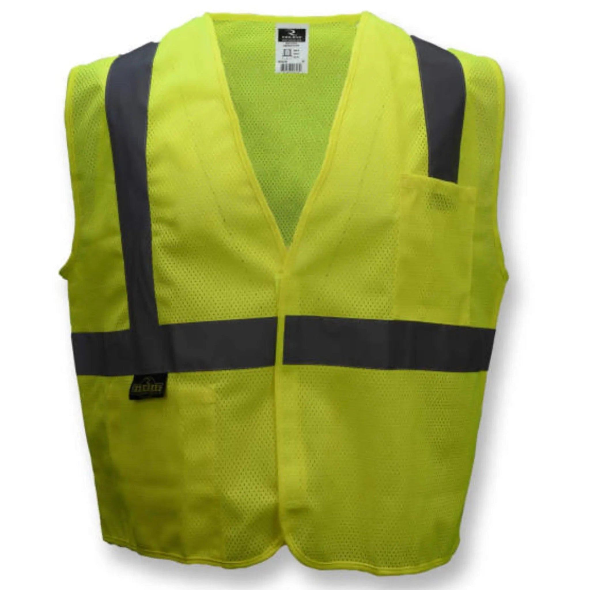 Radians SV2GM Economy Type R Class 2 Mesh Safety Vest, Hi-Vis Green, 1 Each, Front View_02
