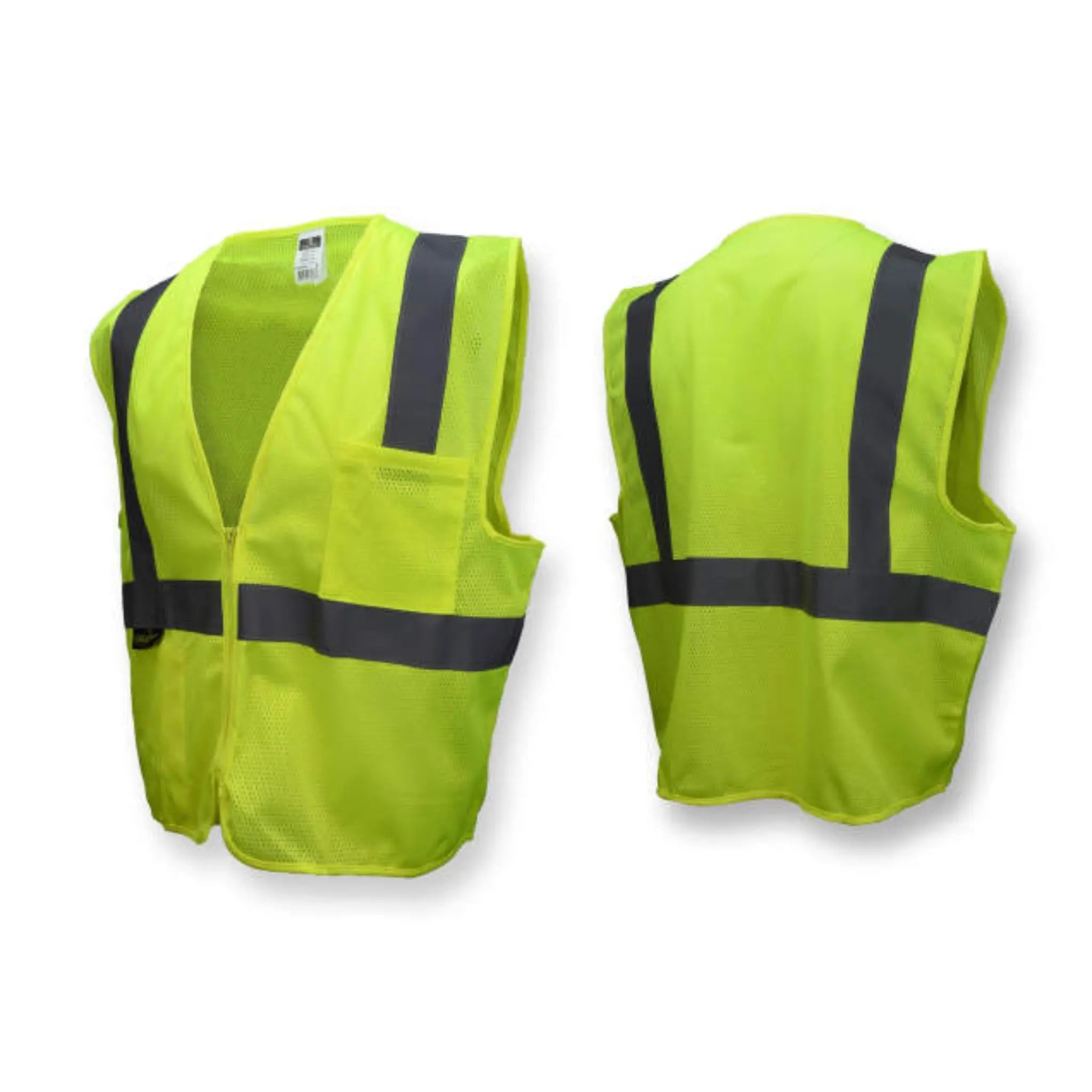 Radians SV2ZGM Economy Type R Class 2 Mesh Safety Vest with Zipper, Hi-Vis Yellow, 1 Each, Main Image