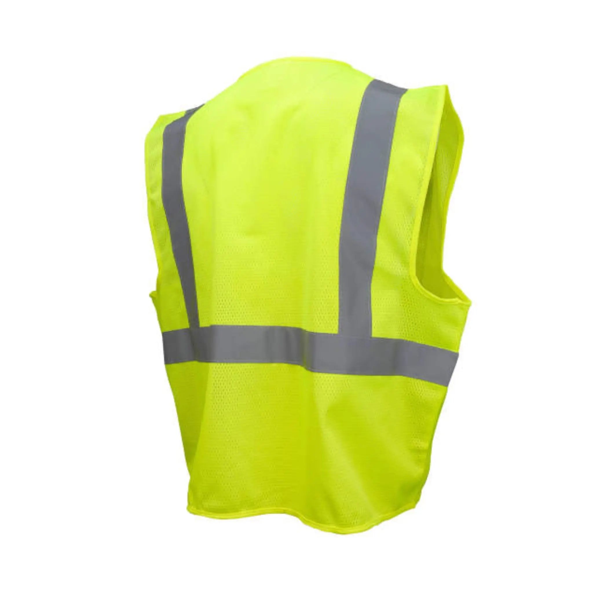 Radians SV2ZGM Economy Type R Class 2 Mesh Safety Vest with Zipper, Hi-Vis Yellow, 1 Each, Back View