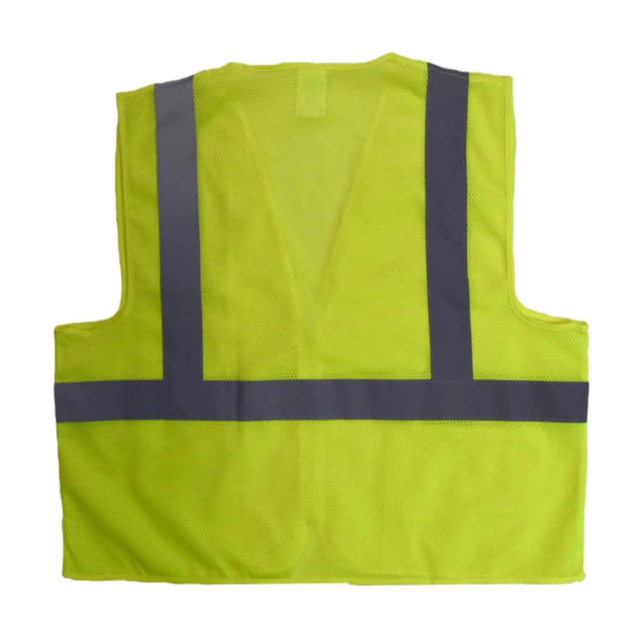 Radians SV2ZGM Economy Type R Class 2 Mesh Safety Vest with Zipper, Hi-Vis Yellow, 1 Each, Flat View-Back