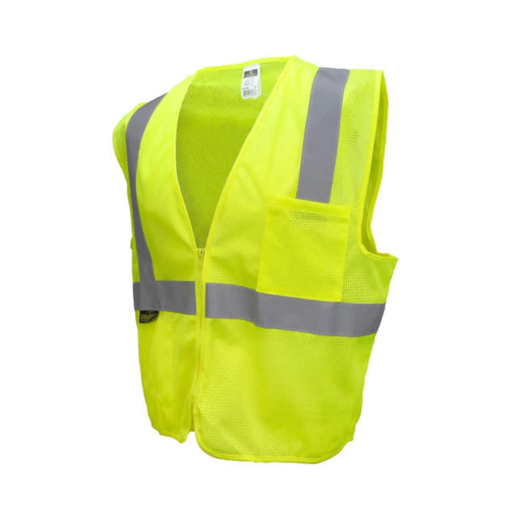Radians SV2ZGM Economy Type R Class 2 Mesh Safety Vest with Zipper, Hi-Vis Yellow, 1 Each, Front View