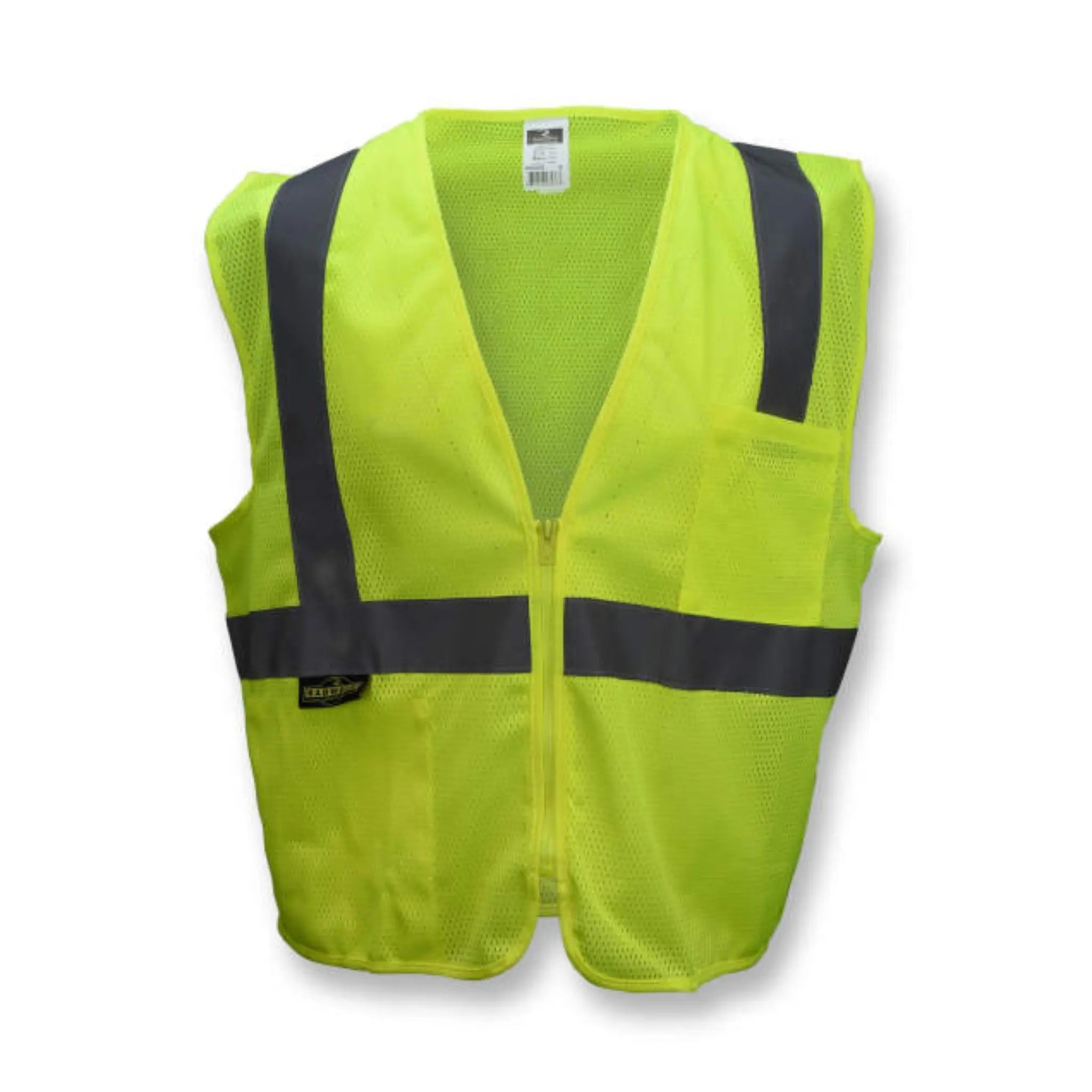 Radians SV2ZGM Economy Type R Class 2 Mesh Safety Vest with Zipper, Hi-Vis Yellow, 1 Each, Front View_02