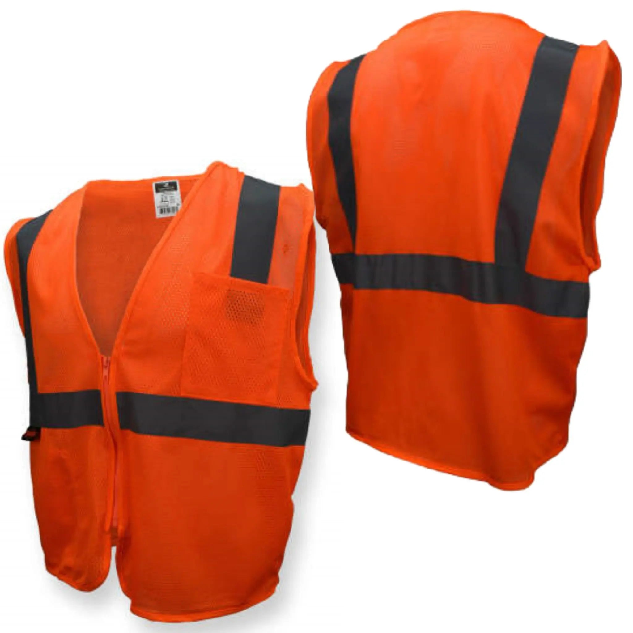 Radians SV2ZOM Economy Type R Class 2 Mesh Safety Vest with Zipper, Hi-Vis Orange, Main Image