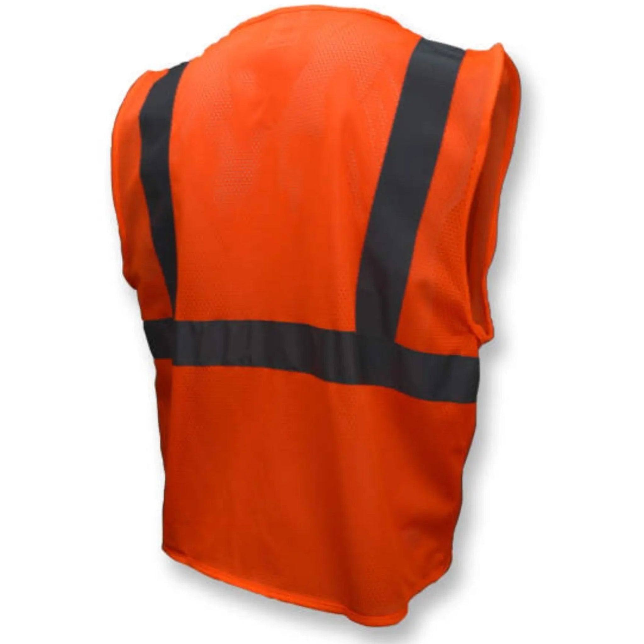 Radians SV2ZOM Economy Type R Class 2 Mesh Safety Vest with Zipper, Hi-Vis Orange, 1 Each, Back View