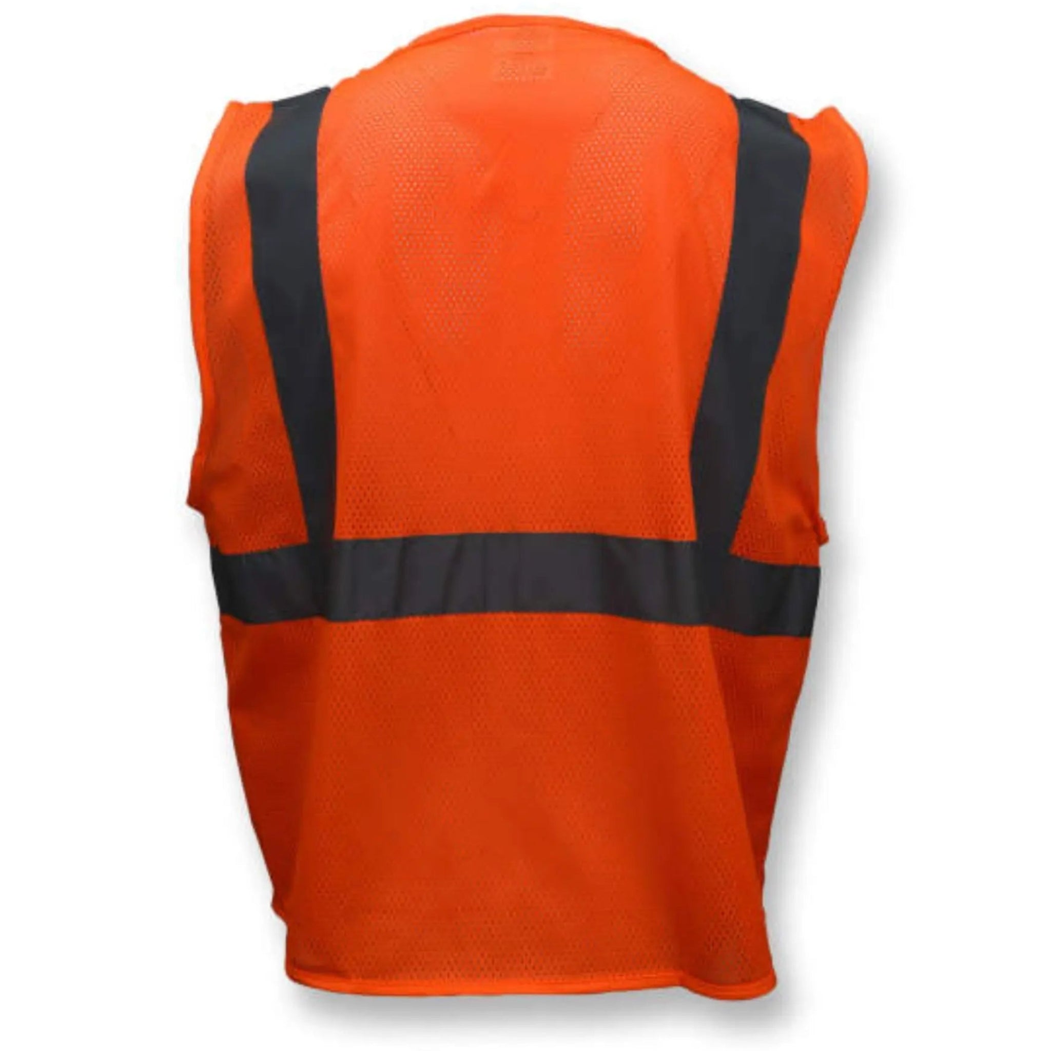 Radians SV2ZOM Economy Type R Class 2 Mesh Safety Vest with Zipper, Hi-Vis Orange, 1 Each, Back View_02