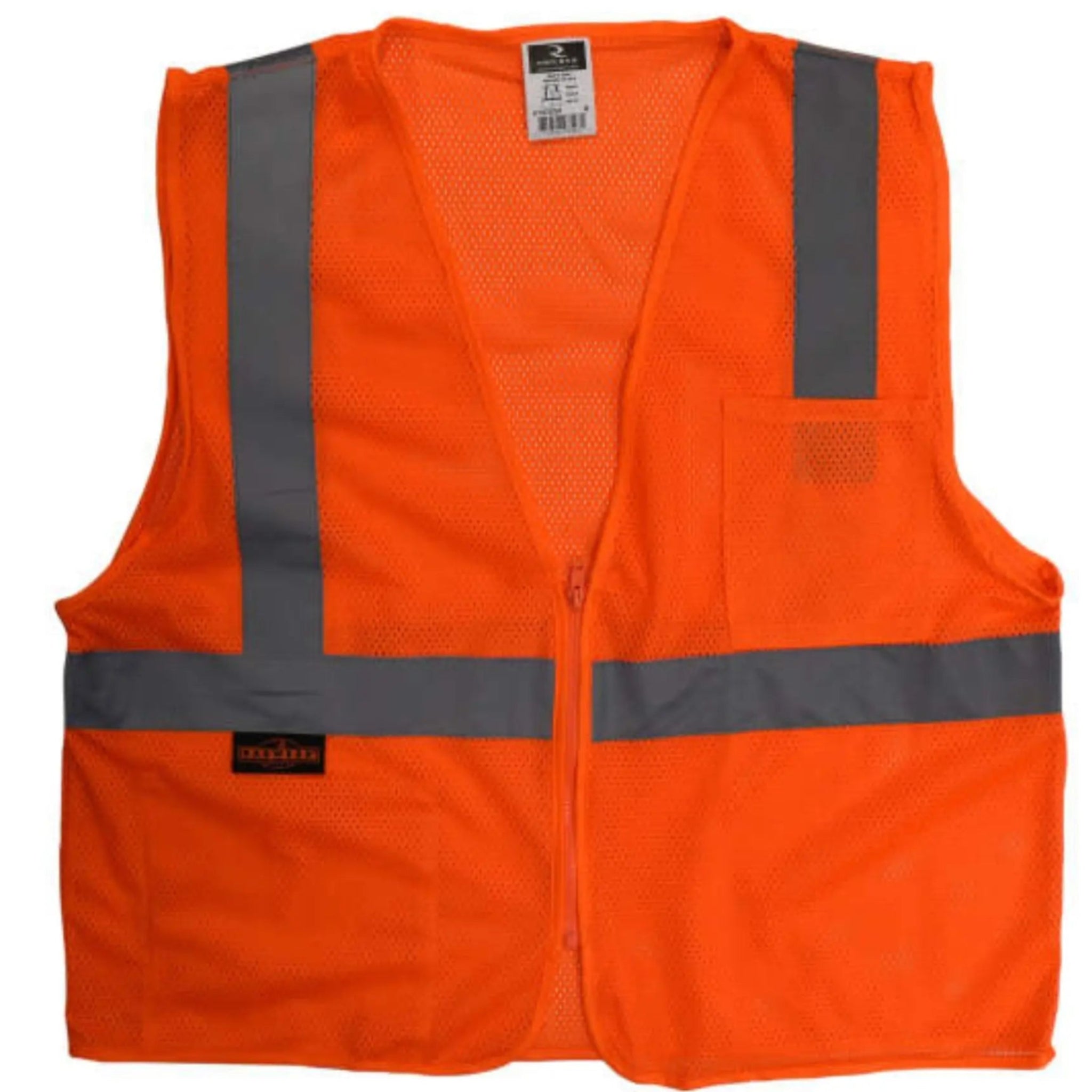 Radians SV2ZOM Economy Type R Class 2 Mesh Safety Vest with Zipper, Hi-Vis Orange, 1 Each, Flat View-Front