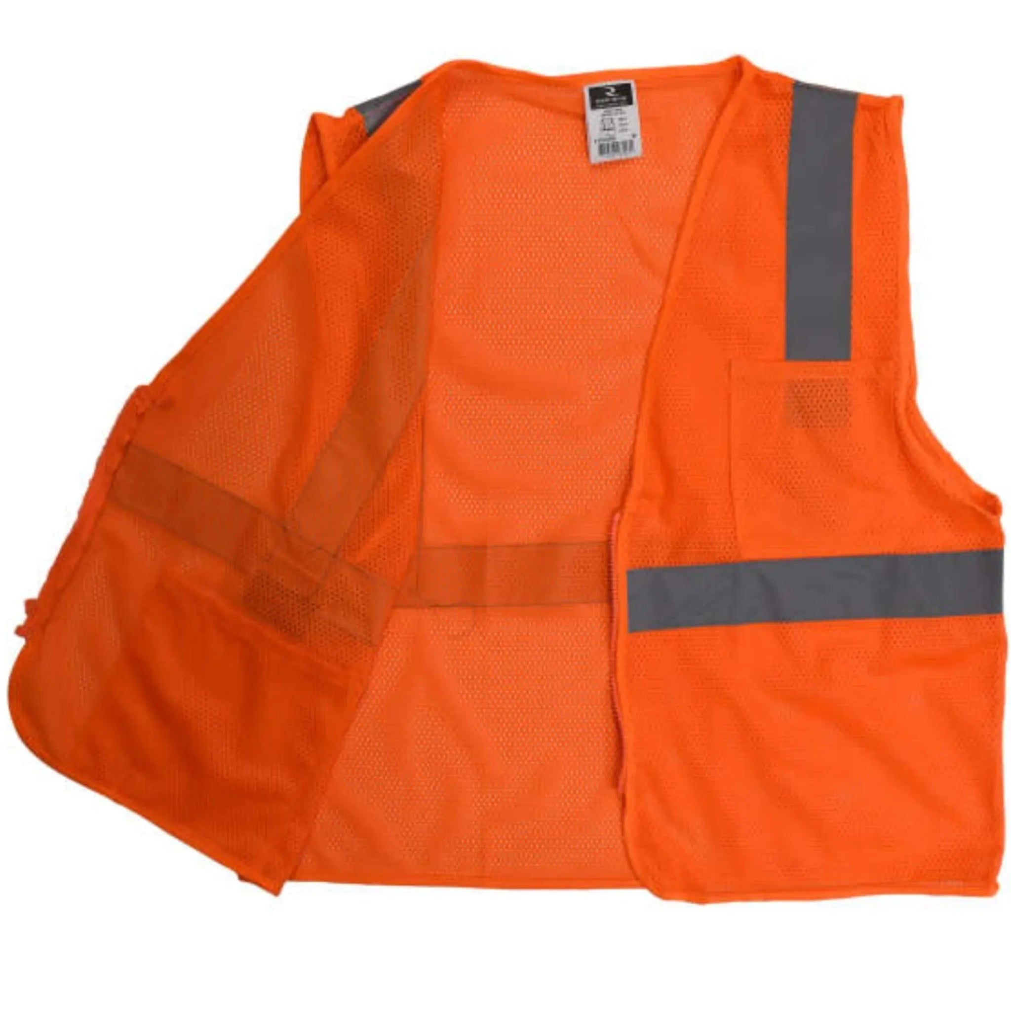 Radians SV2ZOM Economy Type R Class 2 Mesh Safety Vest with Zipper, Hi-Vis Orange, 1 Each, Flat View-Inner