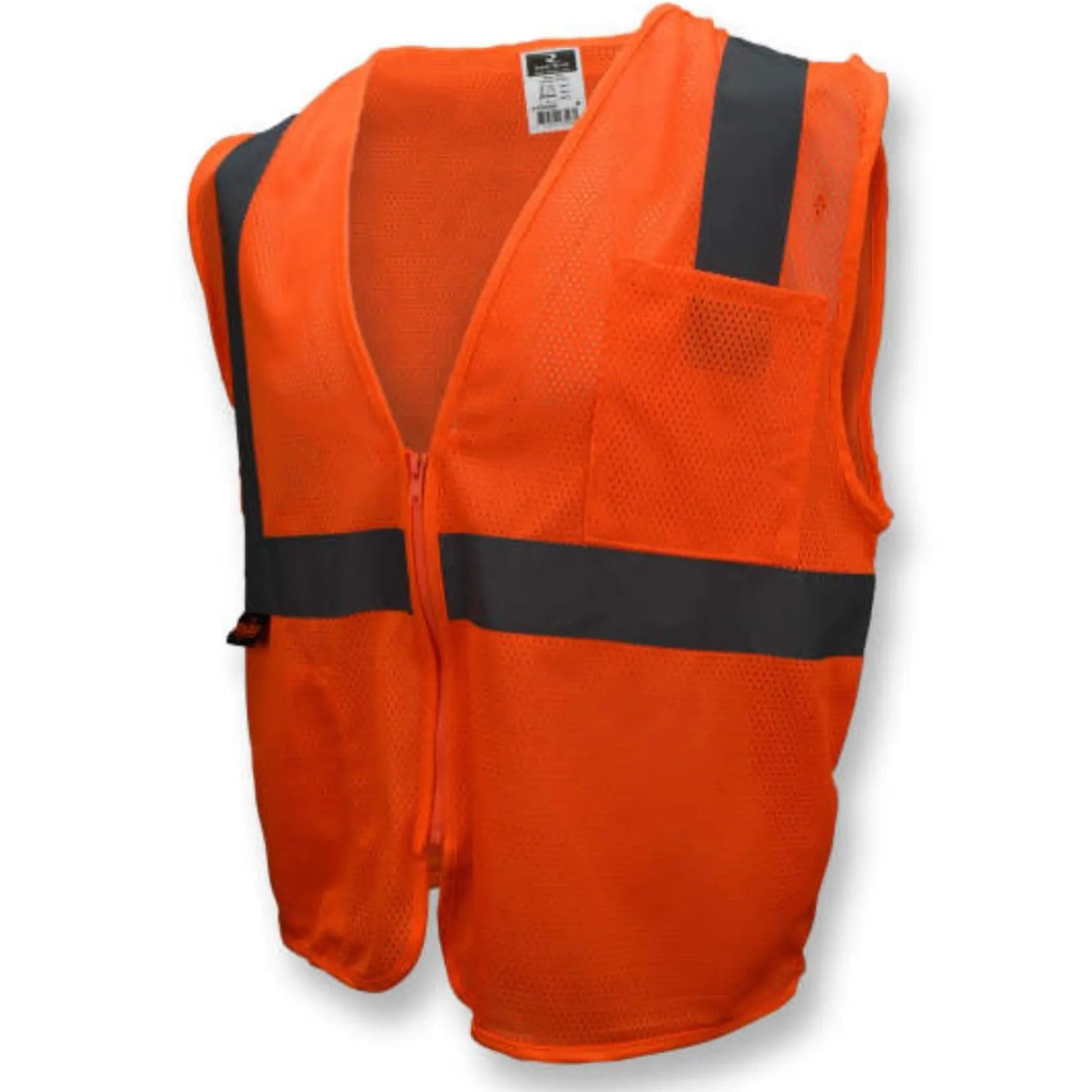 Radians SV2ZOM Economy Type R Class 2 Mesh Safety Vest with Zipper, Hi-Vis Orange, 1 Each, Front View