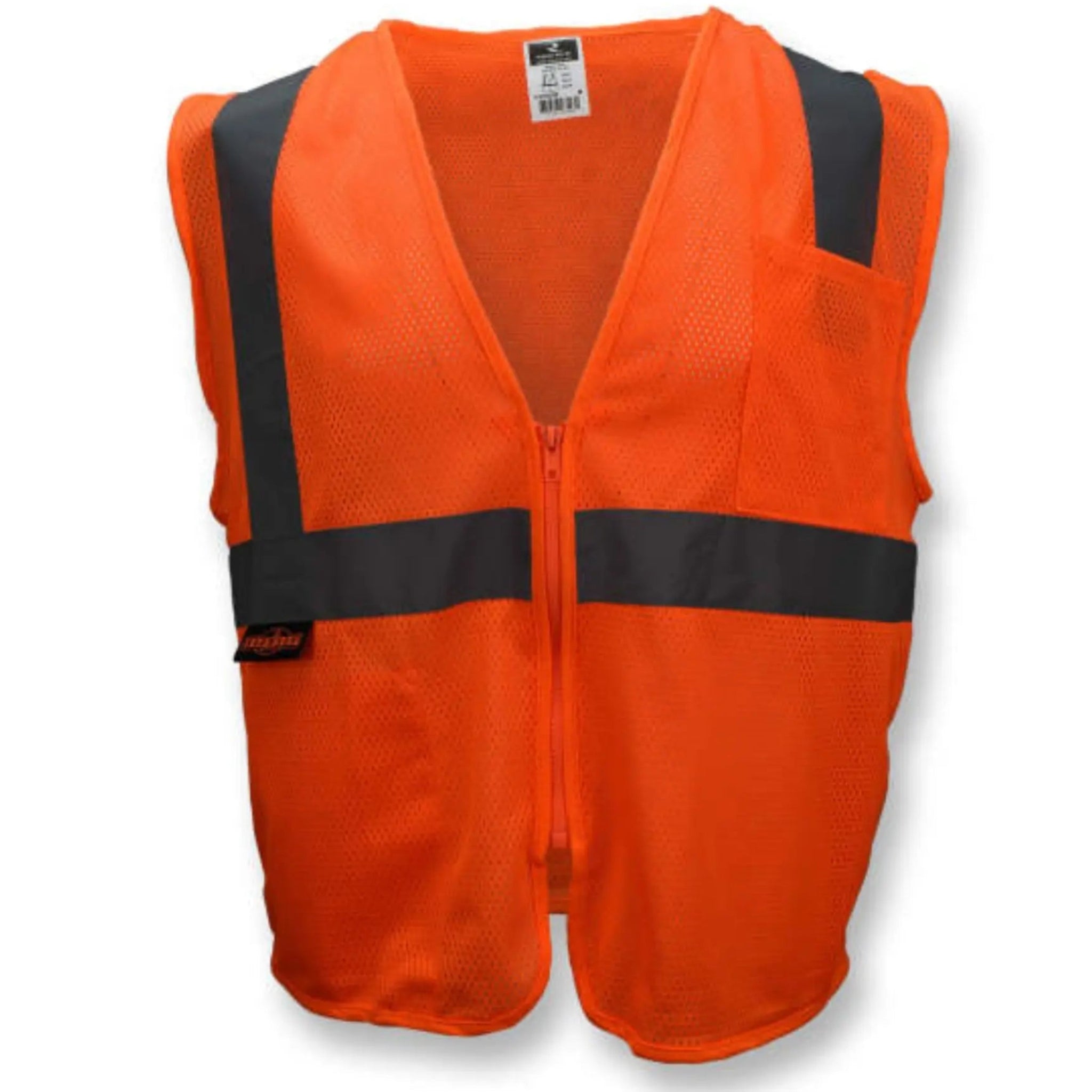 Radians SV2ZOM Economy Type R Class 2 Mesh Safety Vest with Zipper, Hi-Vis Orange, 1 Each, Front View_02