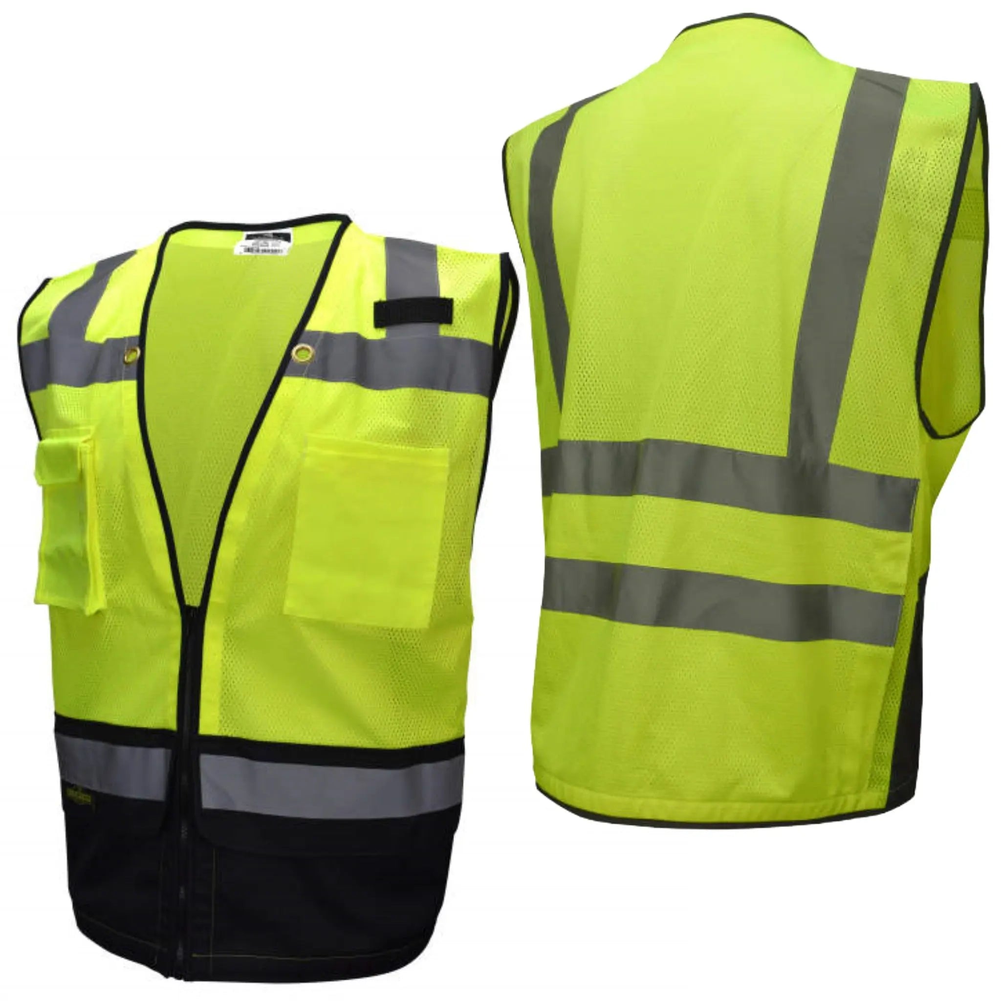 Radians SV59B-2ZG Type R Class 2 Heavy Duty Surveyor Safety Vest with Zipper, Hi-Vis Green, 1 Each