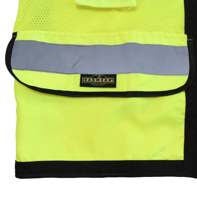 Radians SV59Z-2ZGD Type R Class 2 Heavy Duty Mesh/Solid Surveyor Safety Vest, Hi Vis Green, 1 Each