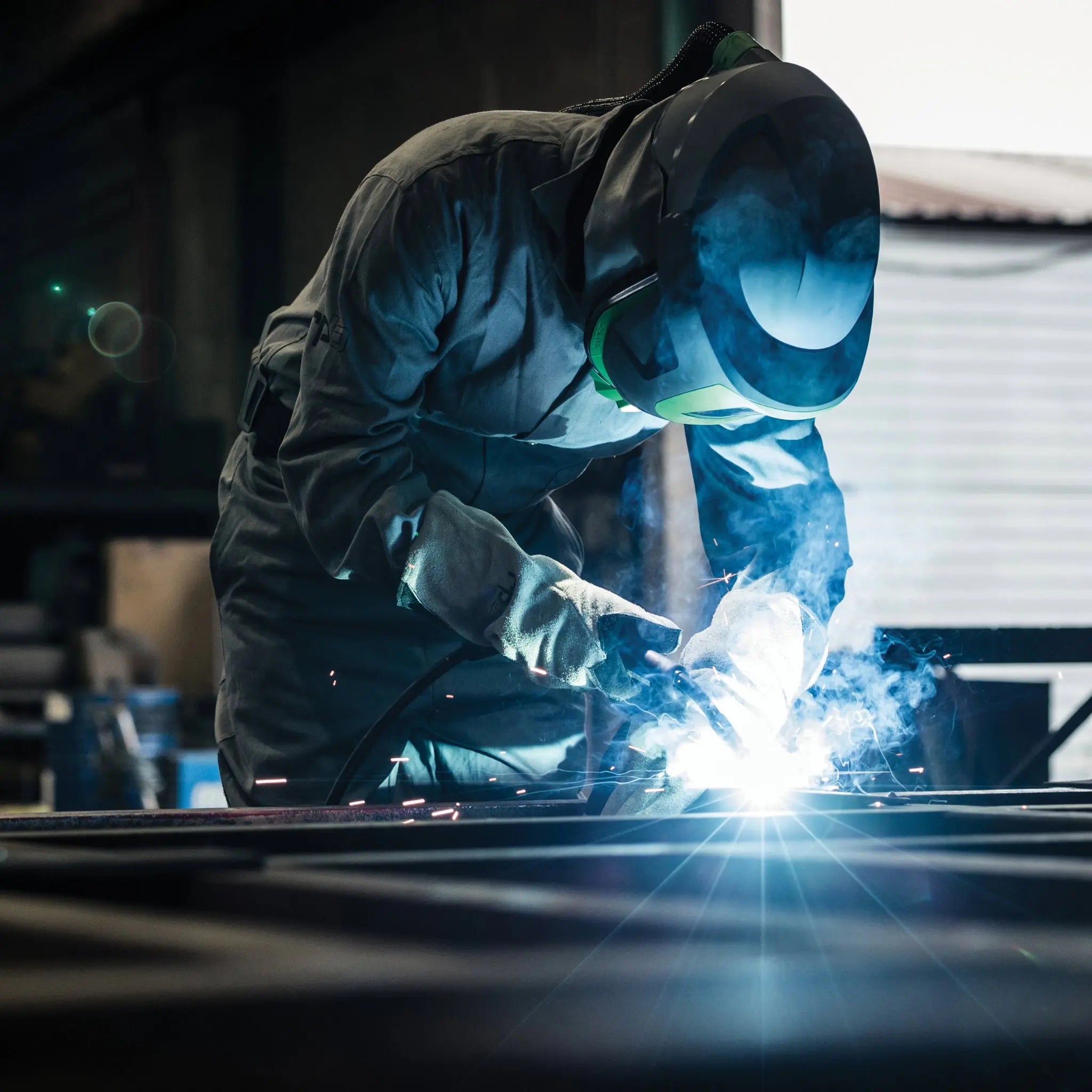 RPB Safety 16-078-21-FR Z-Link Respirator with PX5 PAPR, Zytec FR Shoulder Cape, Weld Visor with ADF, Breathing Tube, Industrial Hero 2