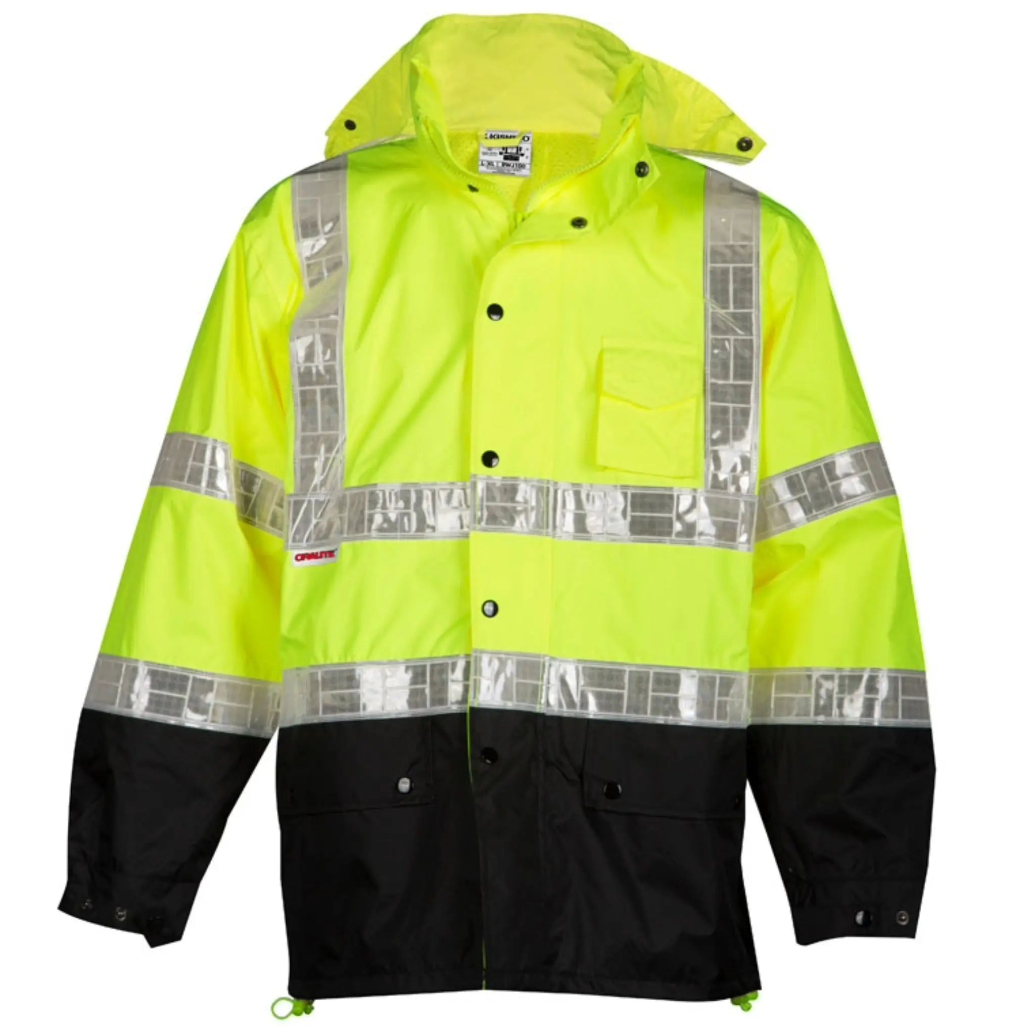 Kishigo RWJ100 Storm Stopper Pro Rainwear Jacket, Type R, Class 3, Lime, 1 Each