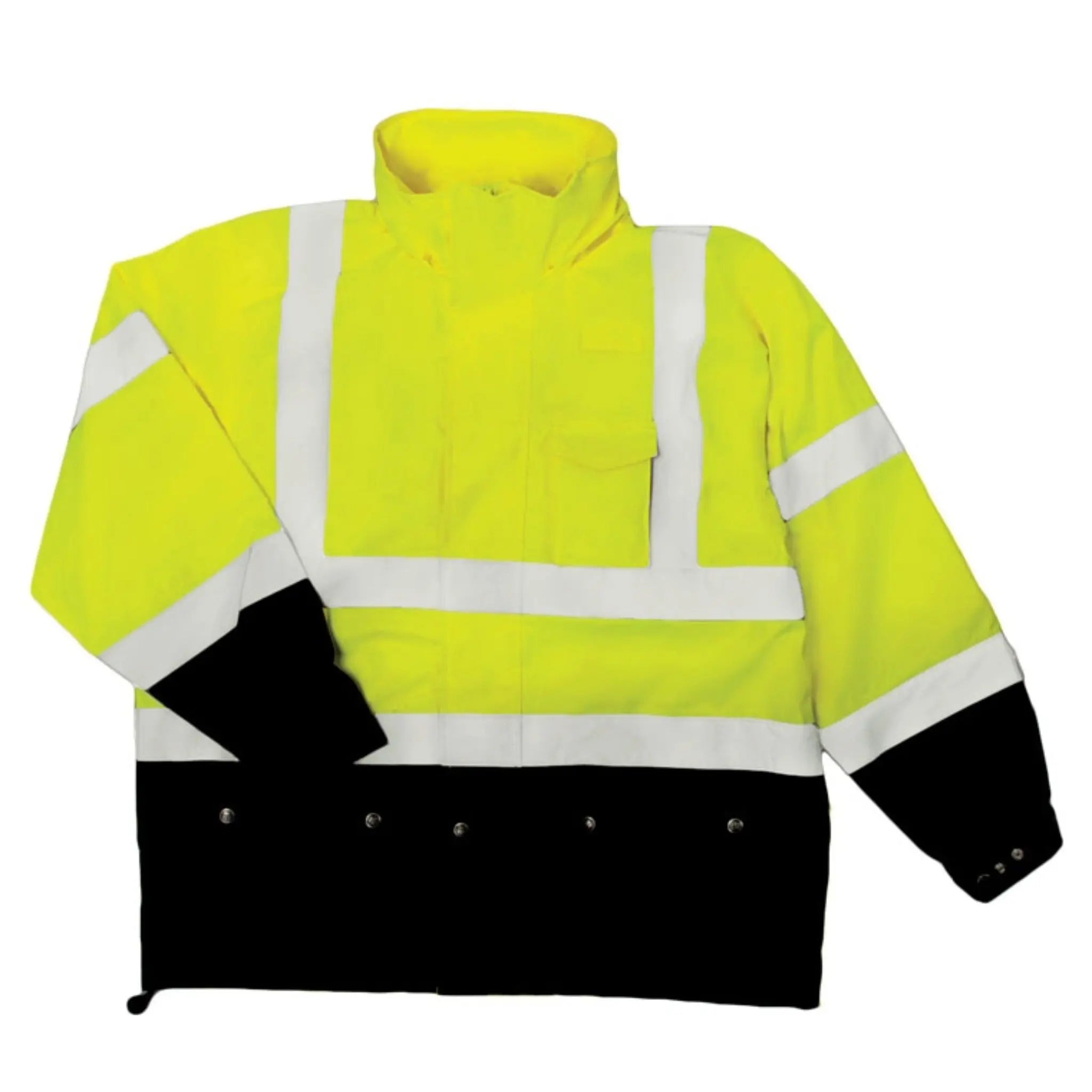 Kishigo RWJ102 Storm Cover Rainwear Jacket, Type R, Class 3, Lime, 1 Each-FrontFloat