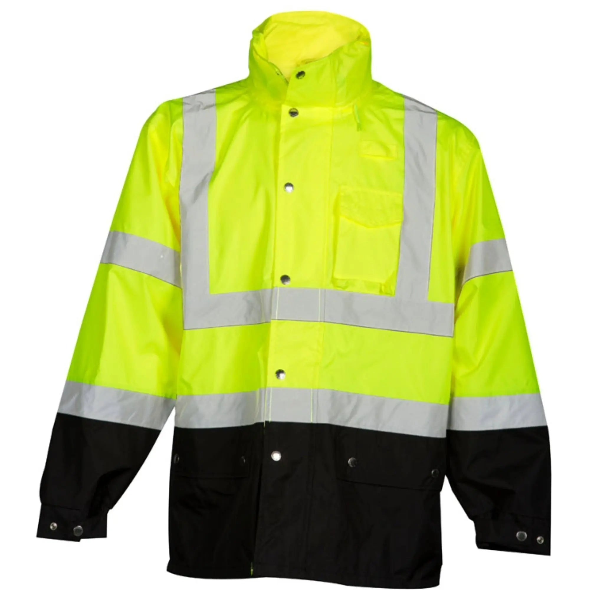 Kishigo RWJ102 Storm Cover Rainwear Jacket, Type R, Class 3, Lime, 1 Each-Front