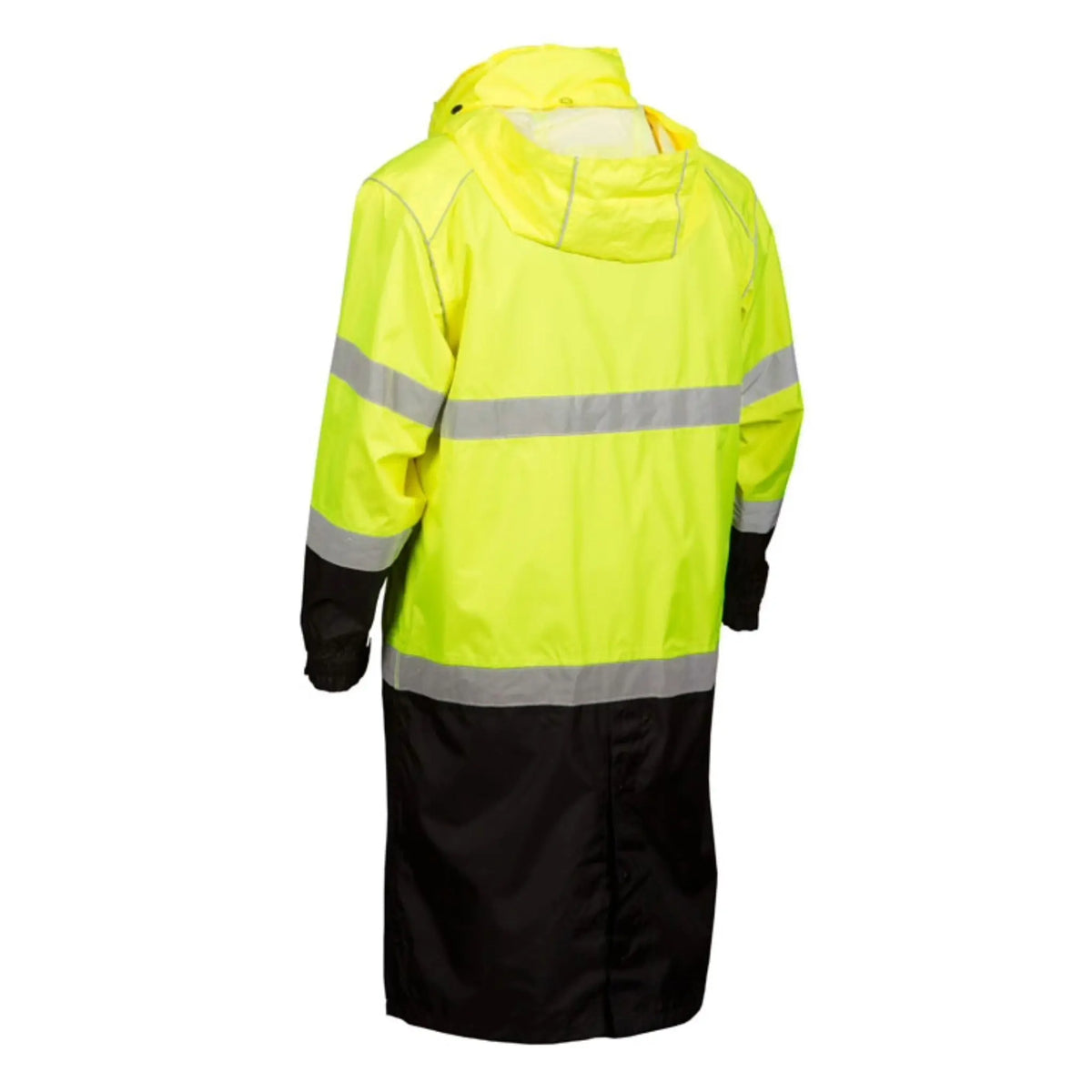 Kishigo RWJ108 Premium Brilliant Series Long Rain Coat, Type R, Class 3, Lime, 1 Each-B-Angle