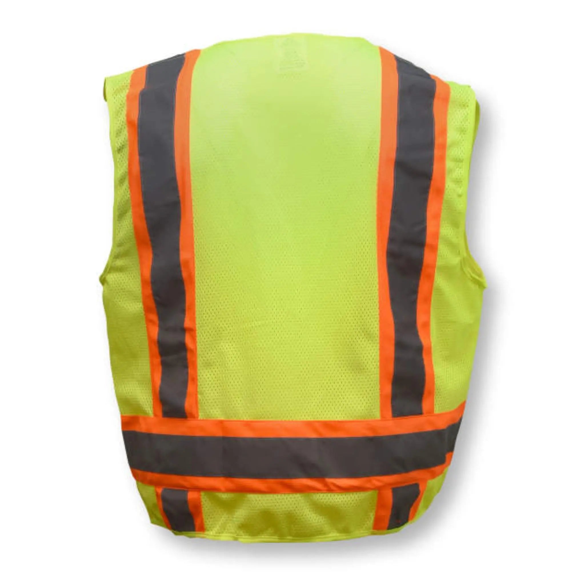 Radians SV6G Type R Class 2 Solid Front/Mesh Back Surveyor Safety Vest, Hi-Vis Green, 1 Each, Back View_02