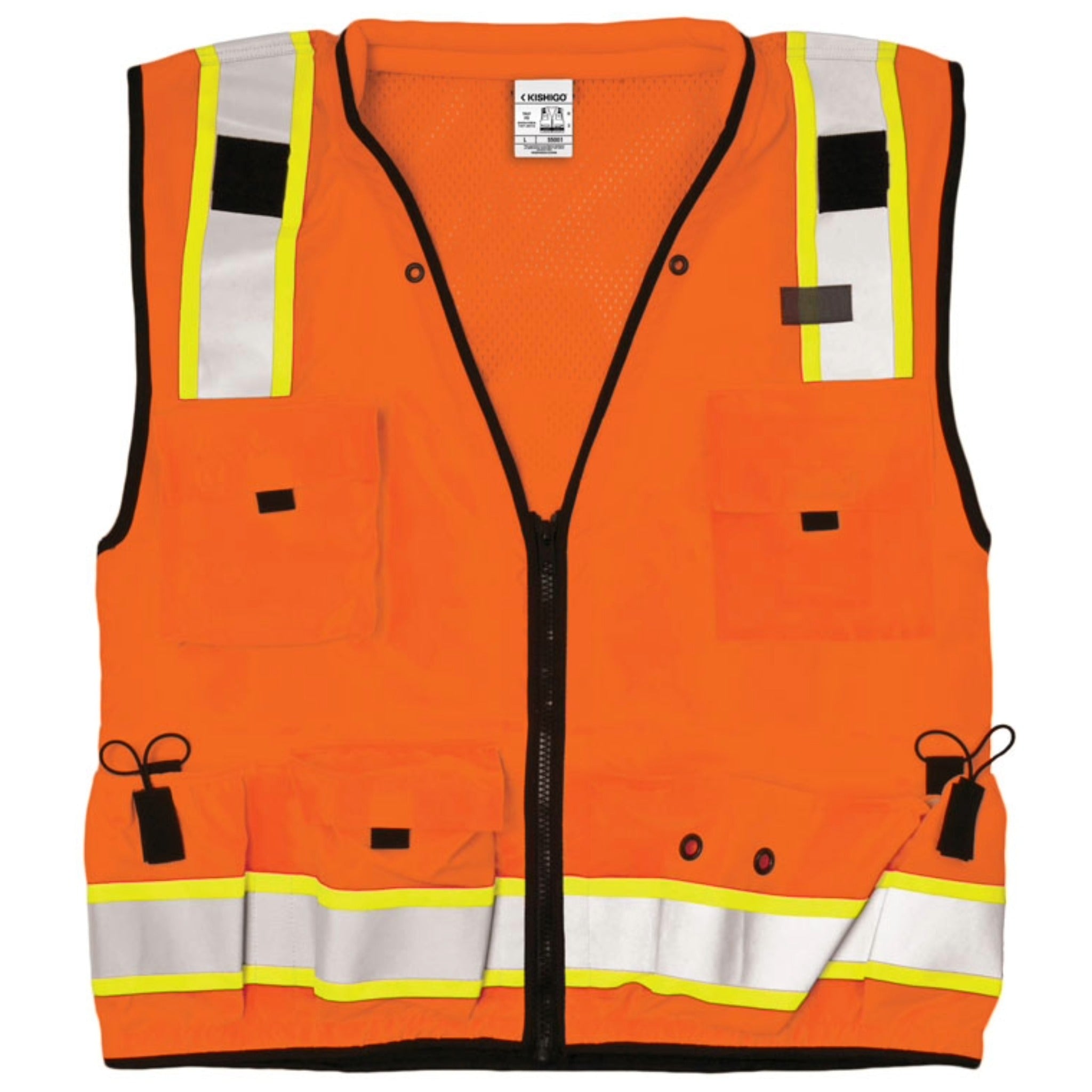 Kishigo S500 Professional Surveyors Vest, Type R, Class 2, Lime, 1 Each