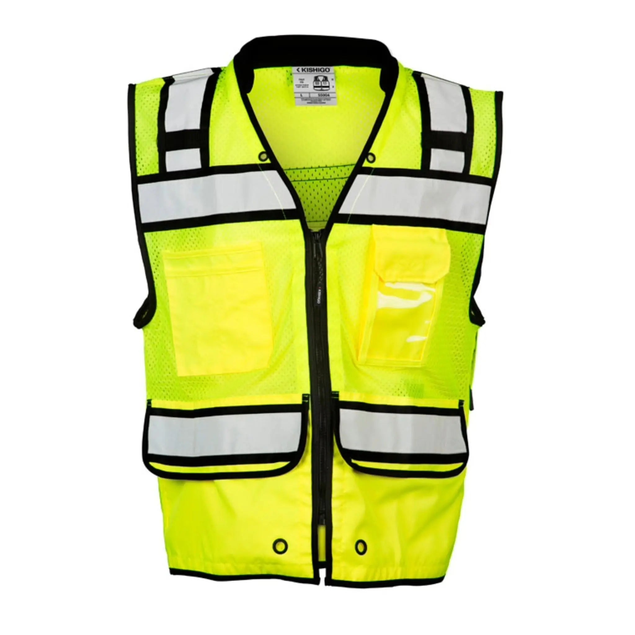 Kishigo S500 High Performance Surveyors Vest, Type R, Class 2, Lime, 1 Each