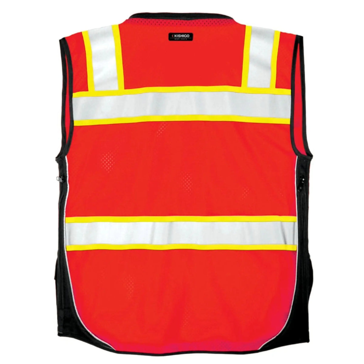 Kishigo S5702 Premium Black Series Surveyors Vest, Type R, Class 2, Fluorescent Red, 1 Each