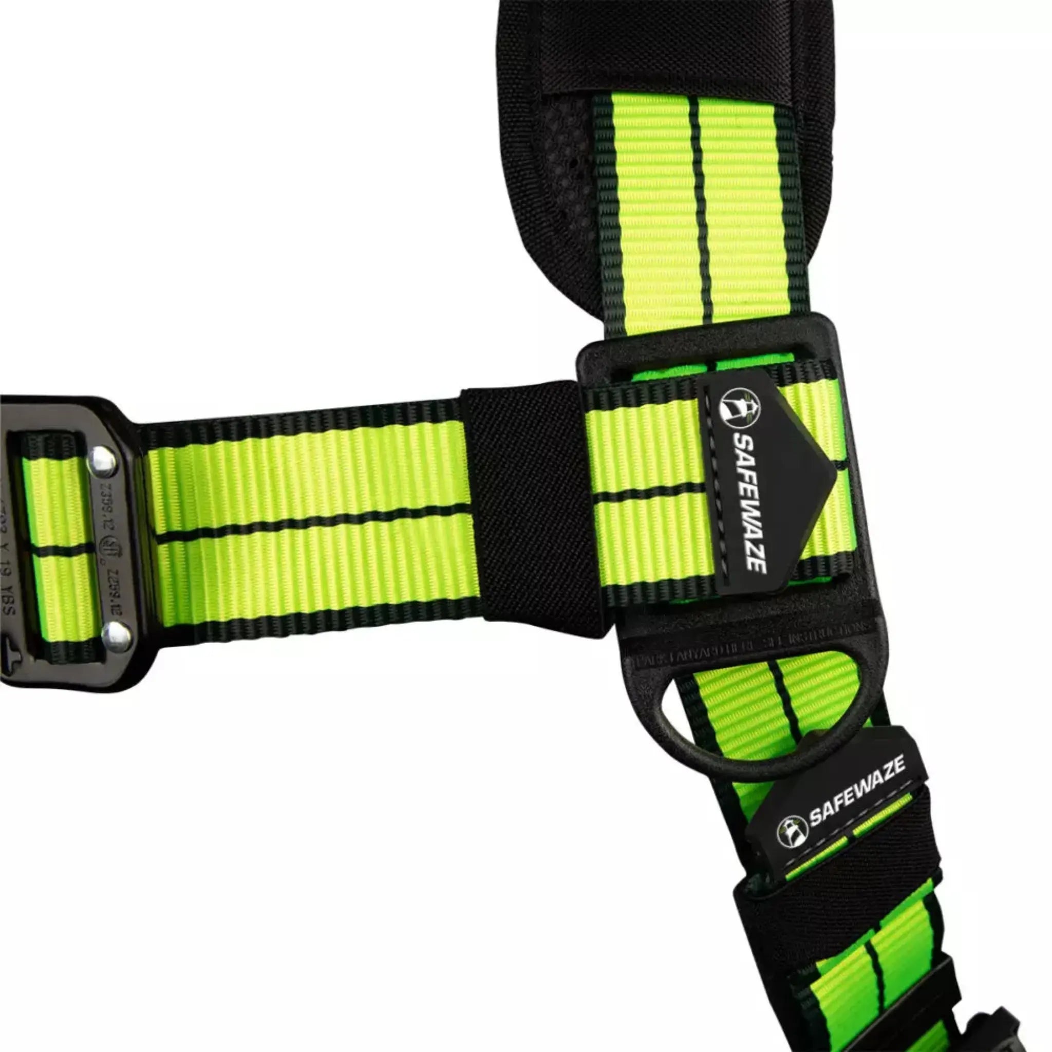 Safewaze FS-FLEX185 Series PRO+ Full Body Harness, tongue buckle leg detail