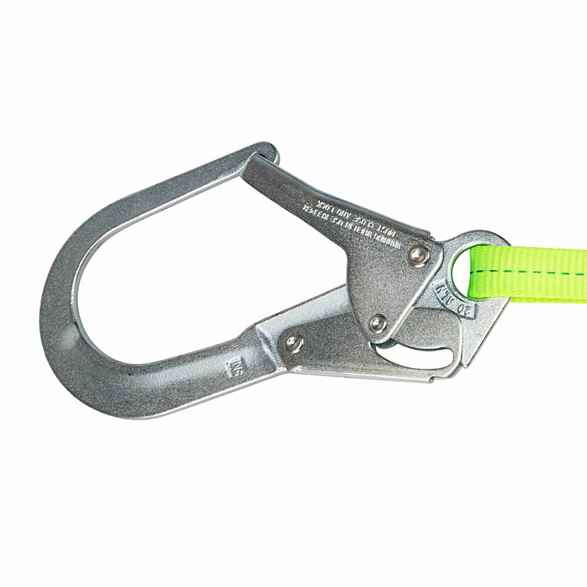 SafeWaze FS566 PRO Energy Absorbing Lanyard, Dual Leg, Rebar Hook, 2 forged steel rebar hooks