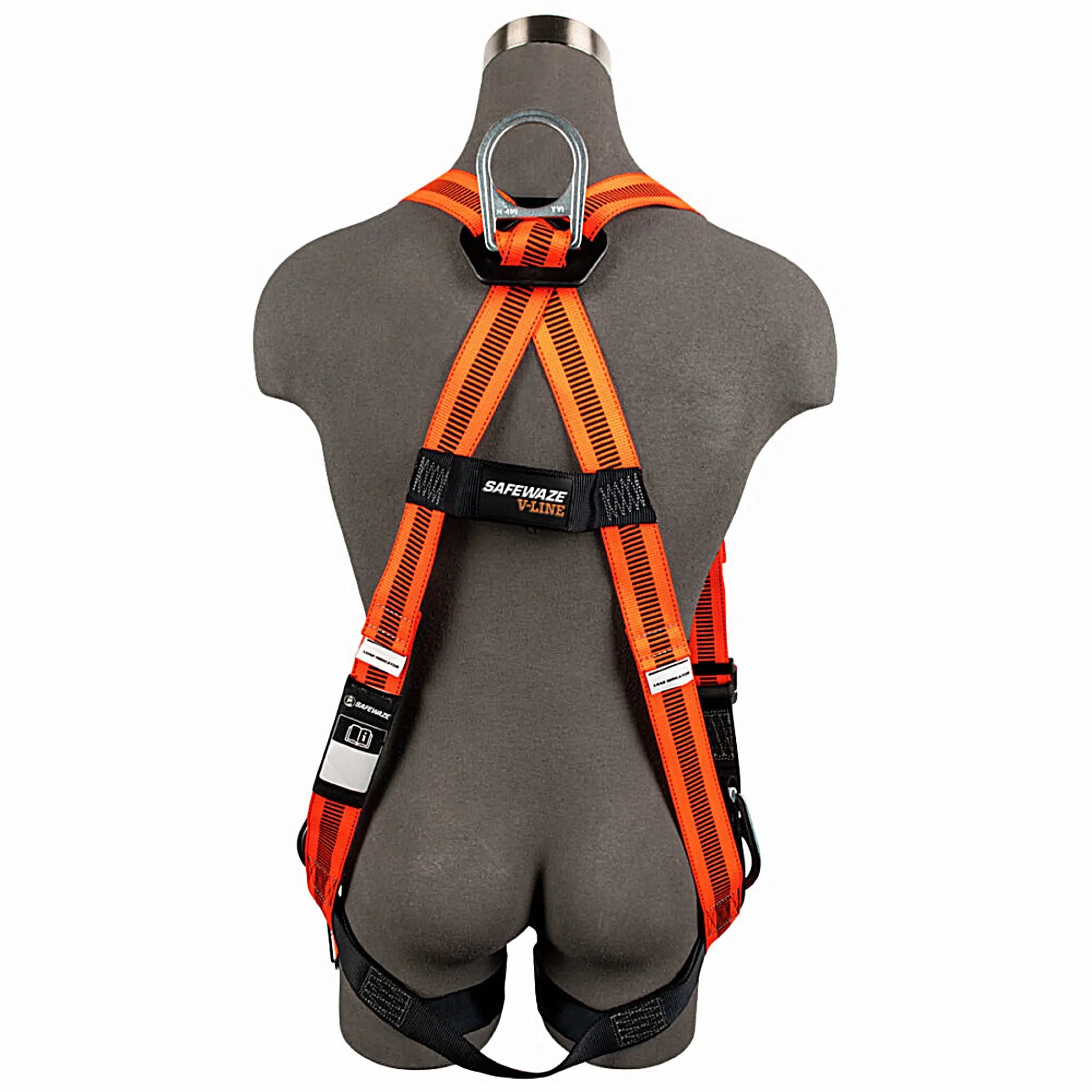 Safewaze FS99281-E V-Line Full Body Harness, Universal, 3D, MB Chest/Legs, back view_2