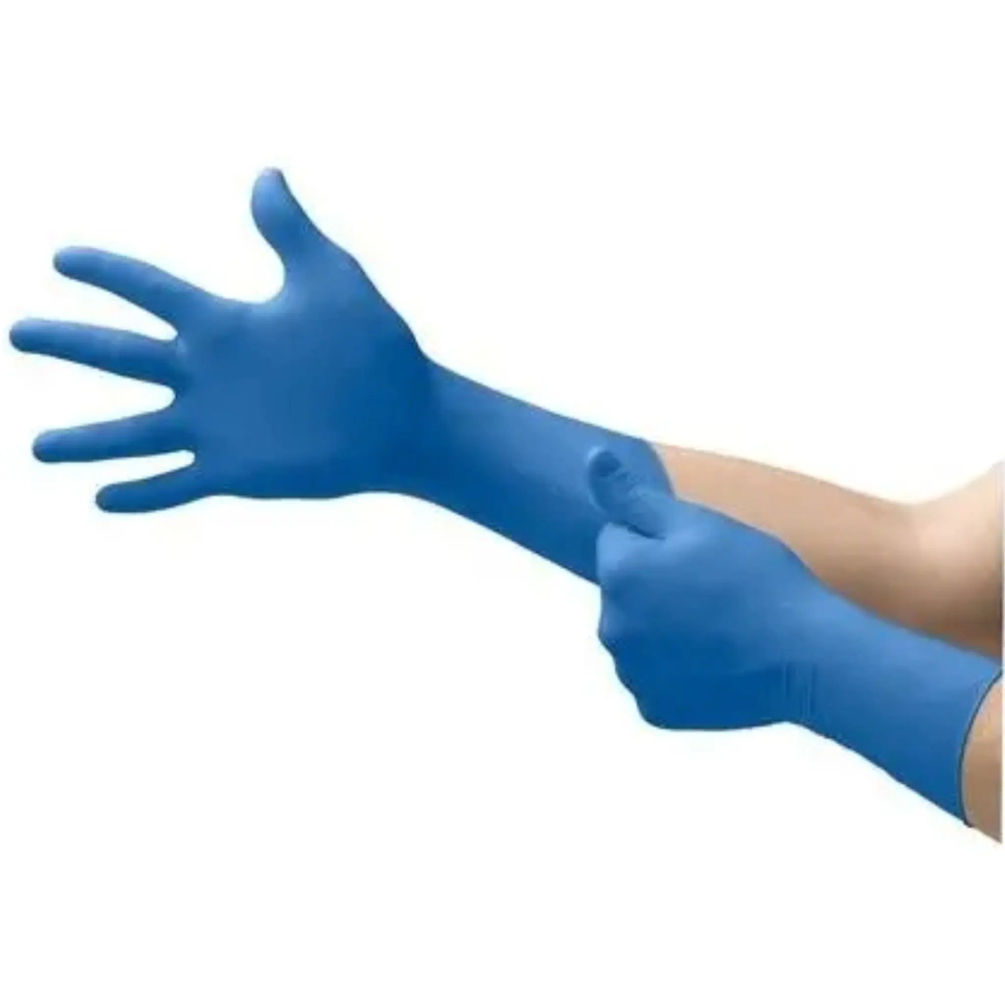 Ansell MicroFlex SafeGrip SG-375 Disposable Latex Glove, Blue, Small, 50 Gloves per Box, Case of 10 Boxes