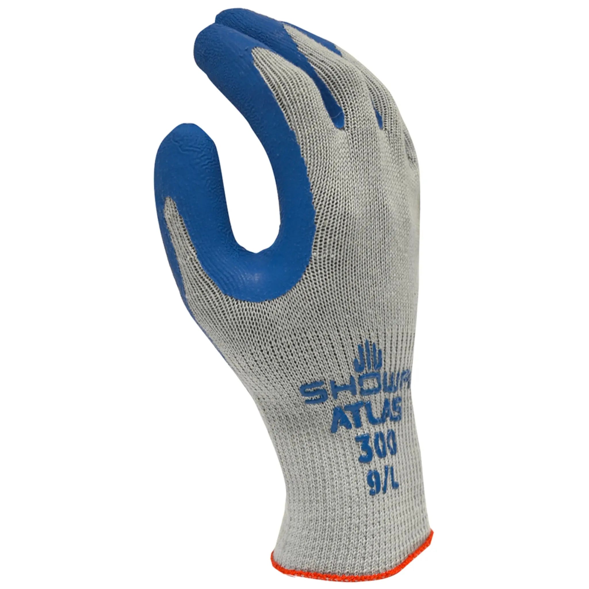 SHOWA ATLAS 300 300L-09 General Purpose Glove, Gray, Large, Box of 12, Main Image