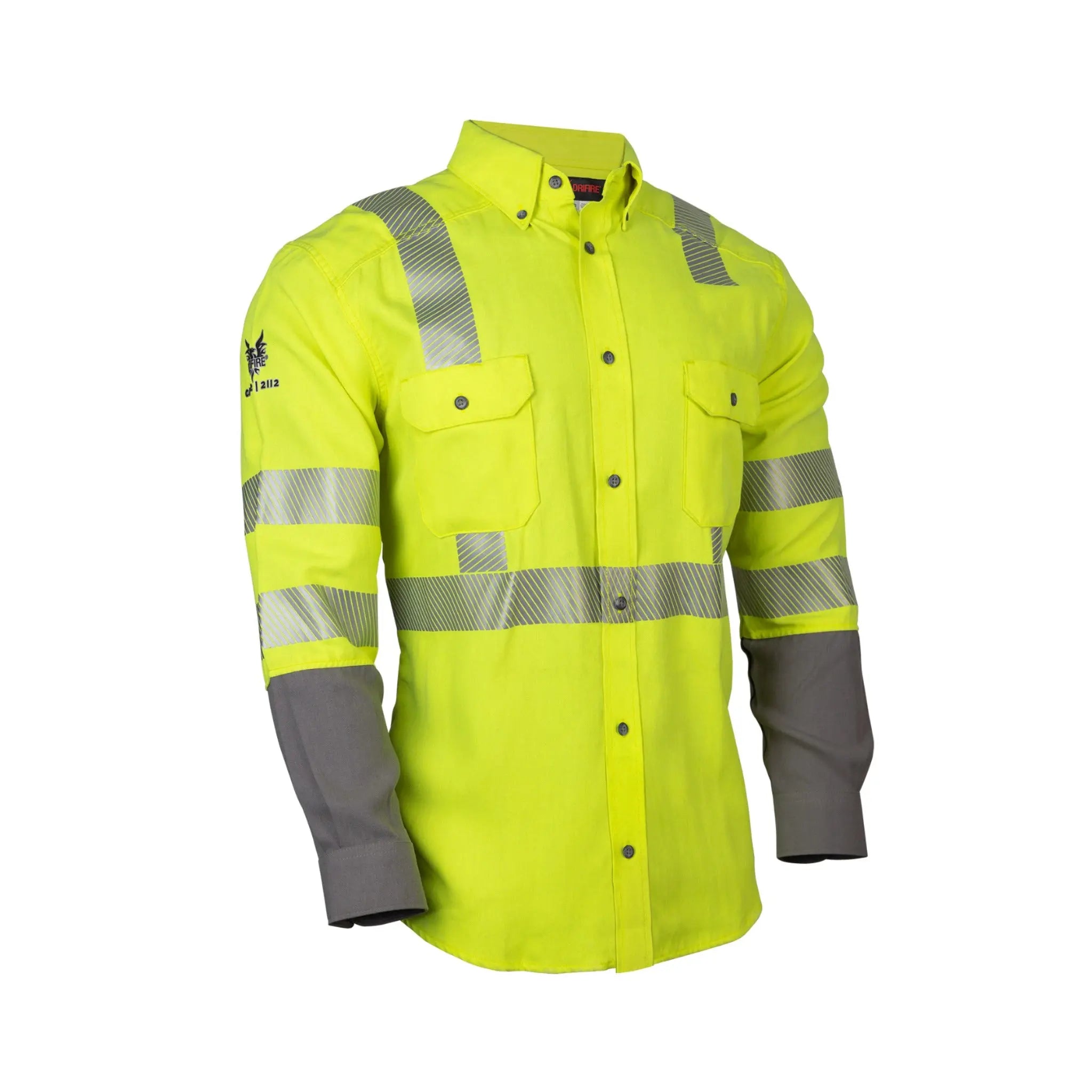 National Safety Apparel DRIFIRE SHRTS1C3 FR Hi-Vis Lightweight Work Shirt Class 3, Fluorescent Yellow, 1 Each